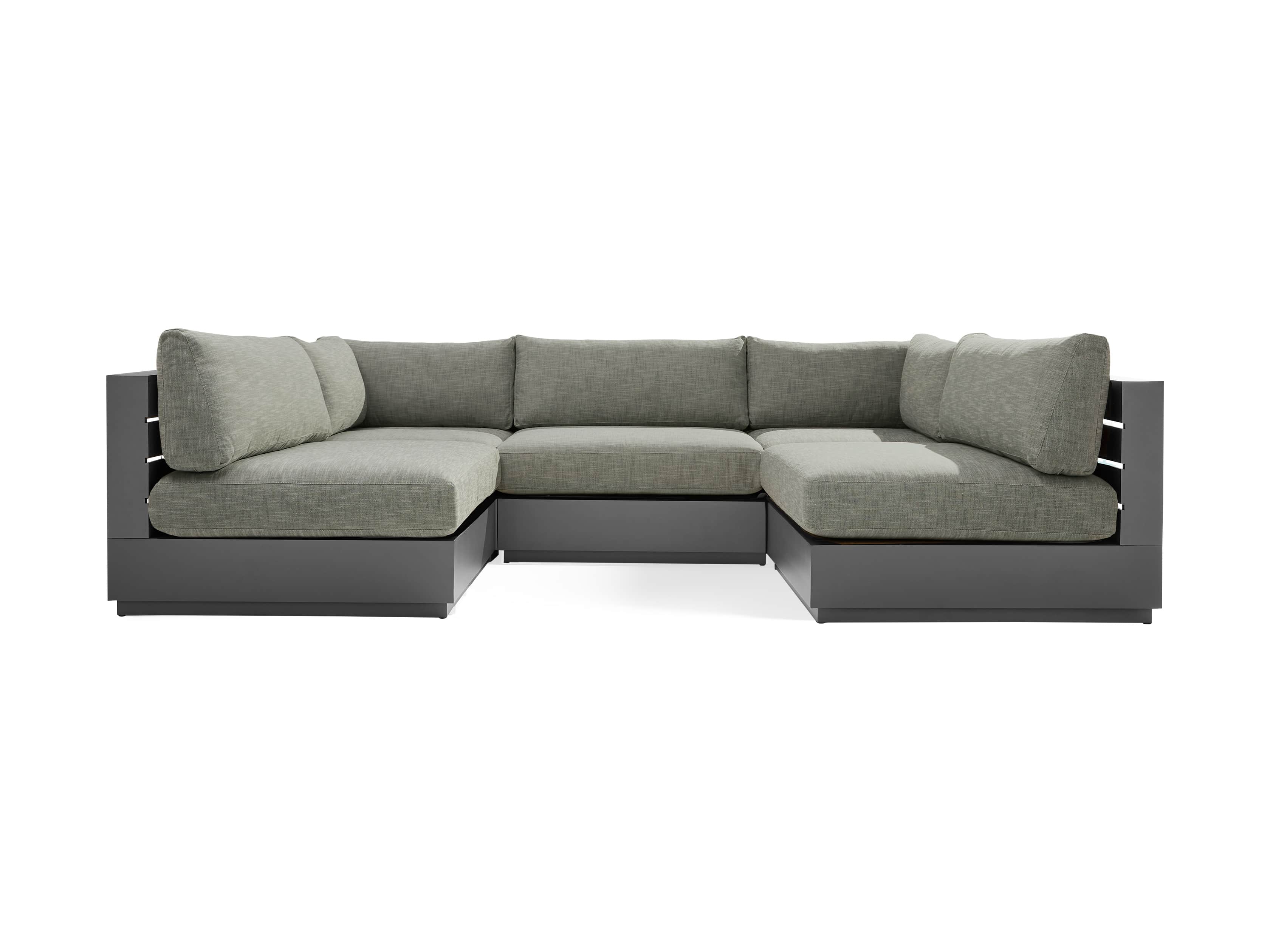 Bal Harbour Outdoor Aluminum 117" Five Piece U Sectional in Starboard Mink, slide 2 of 2