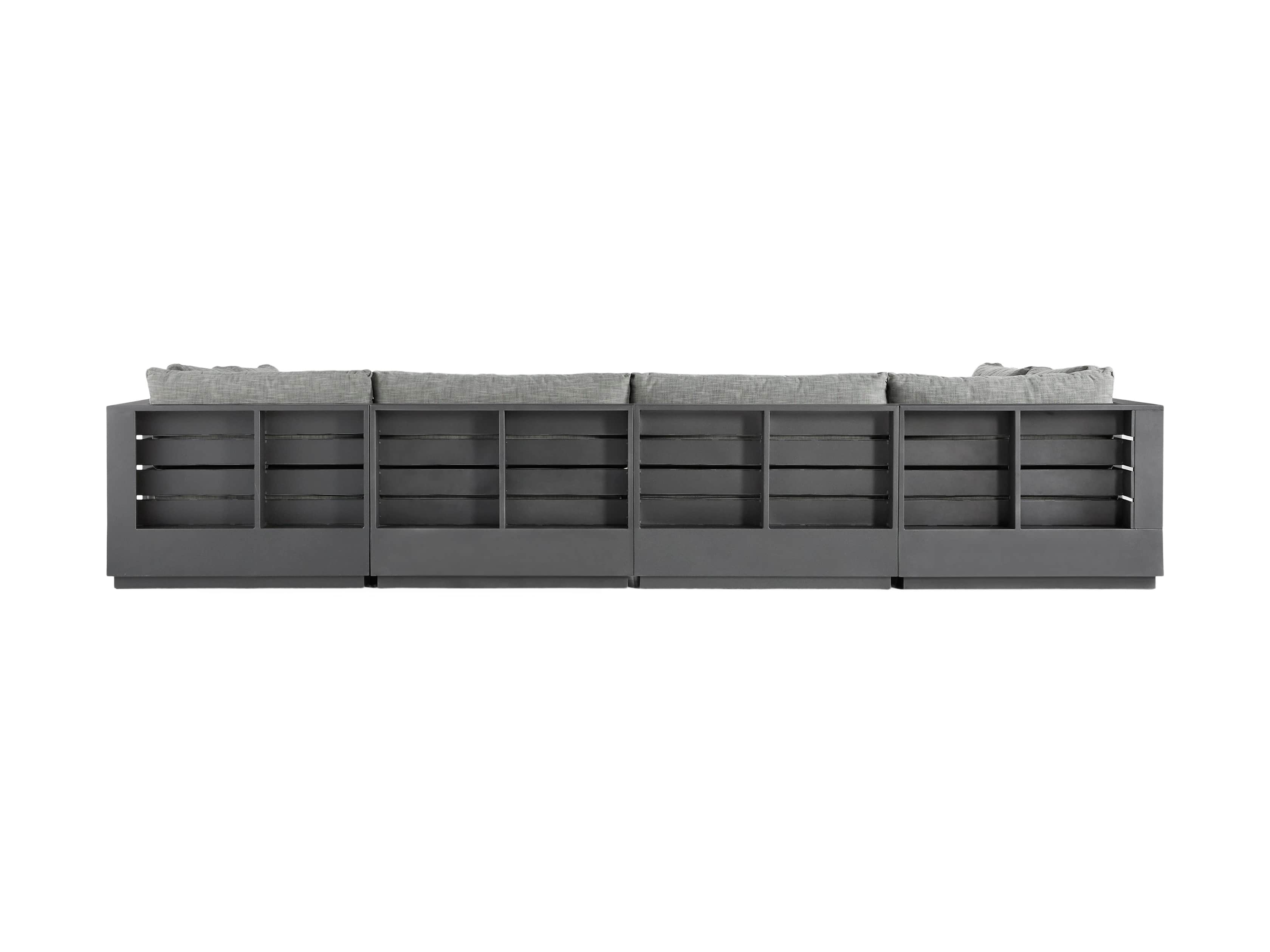 Bal Harbour Outdoor Aluminum Six Piece U Shape Sectional, slide 3 of 5