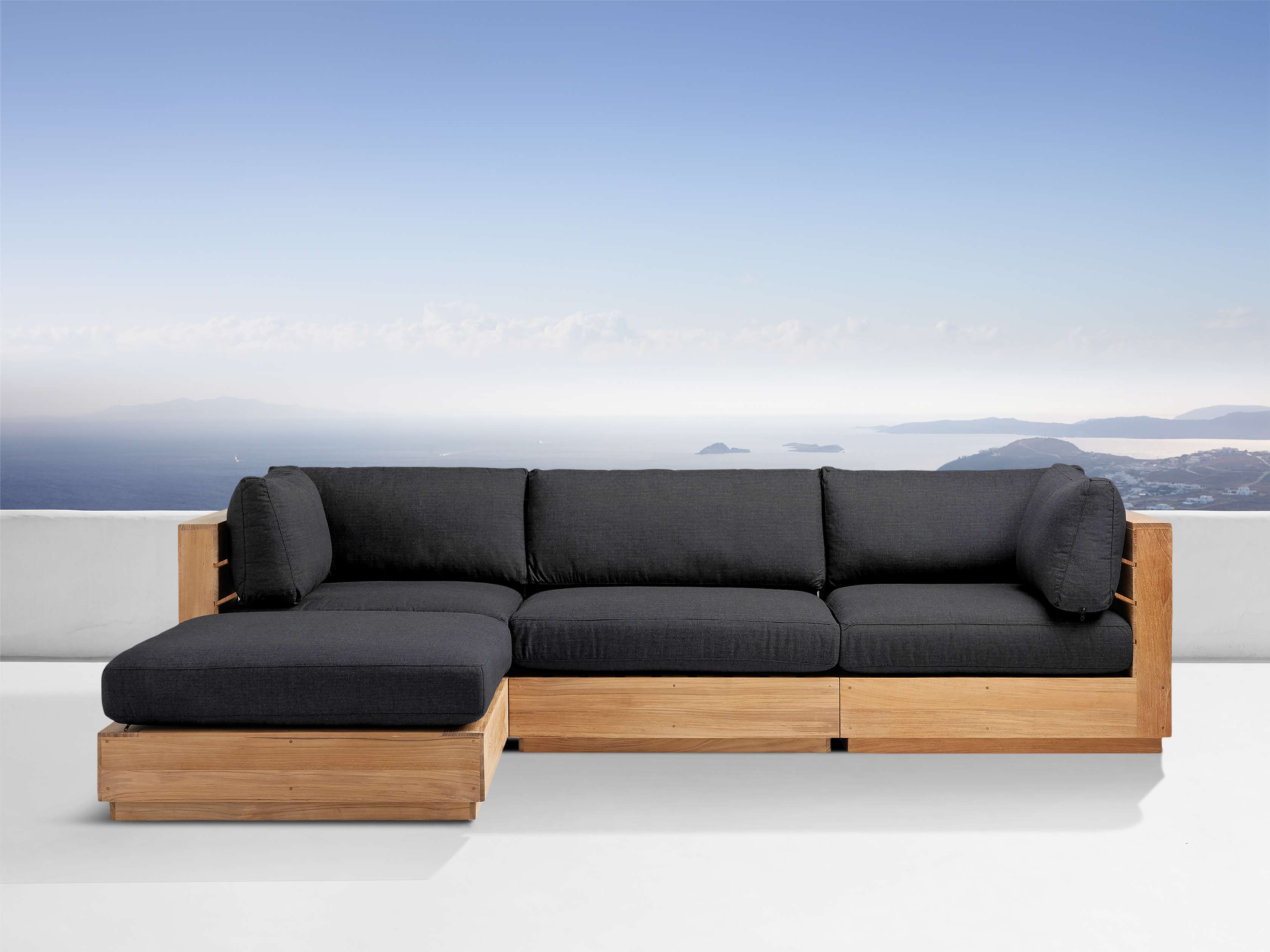 Bal Harbour Outdoor Teak Four Piece Sectional Arhaus