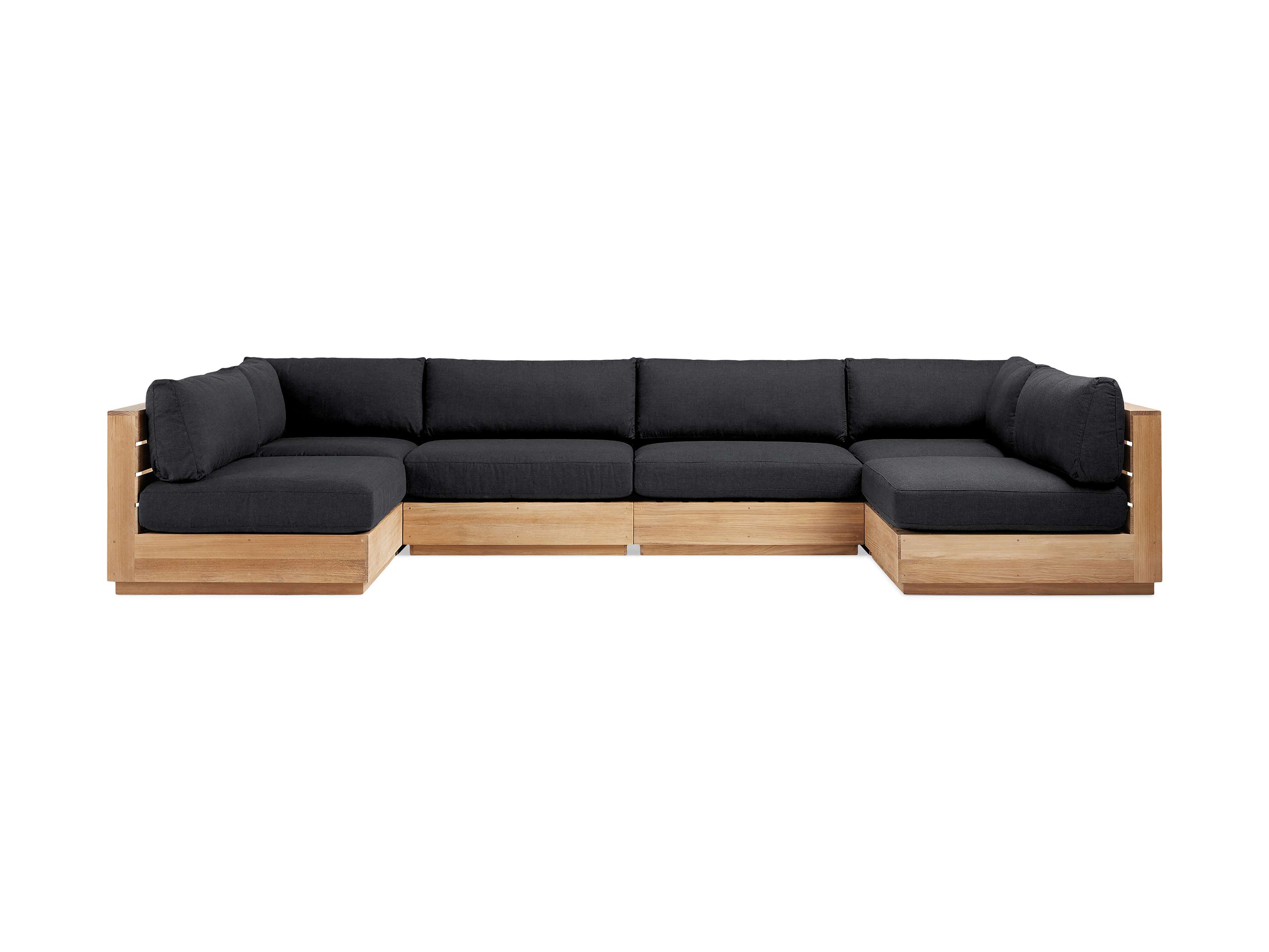 Bal Harbour Outdoor Teak Six Piece U-Shaped Sectional