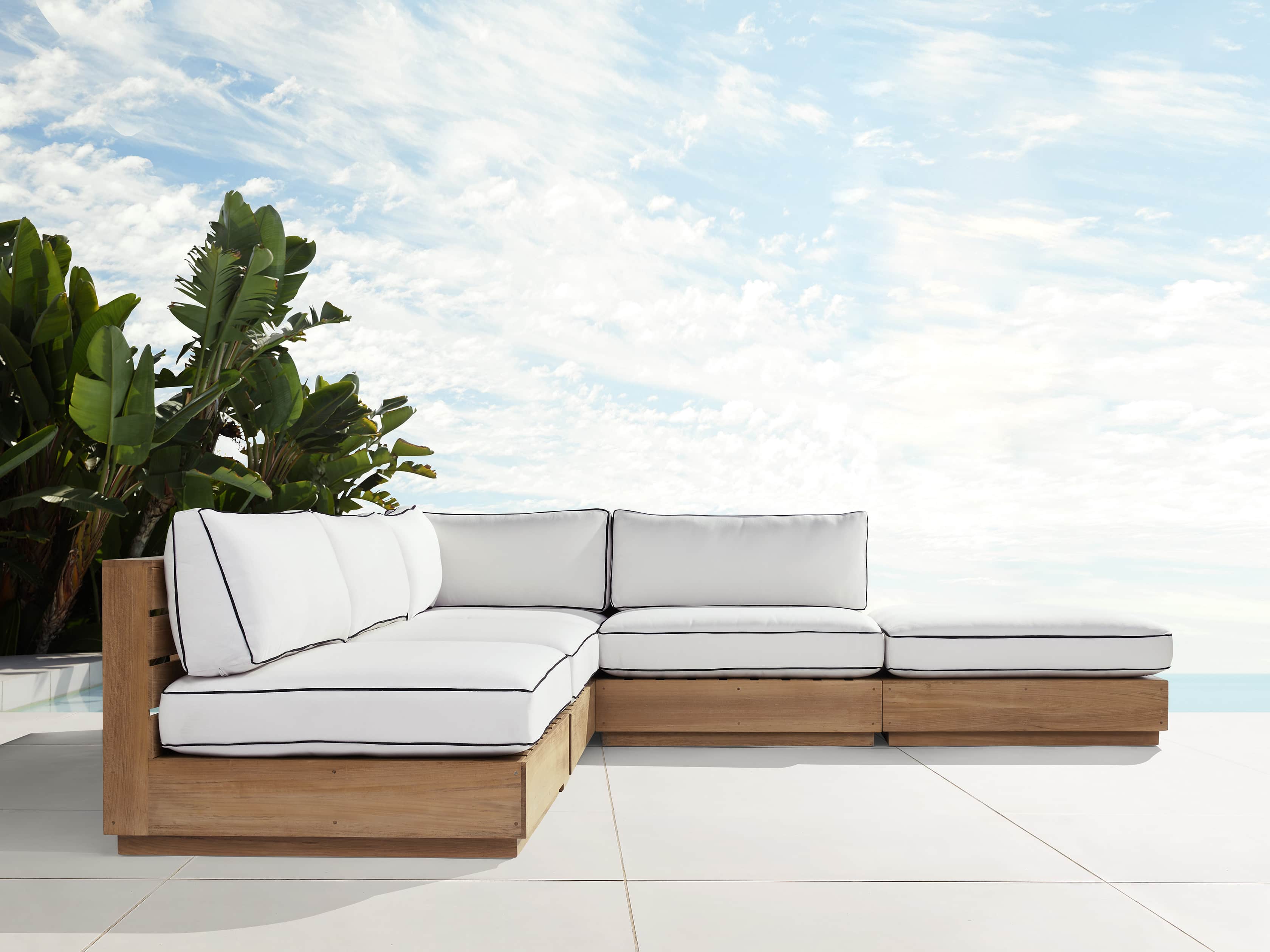 Bal Harbour Outdoor Teak Five Piece L Shaped Sectional With Arhaus Bal Harbour Outdoor Teak Five Piece L, L Shaped Outdoor Couch
