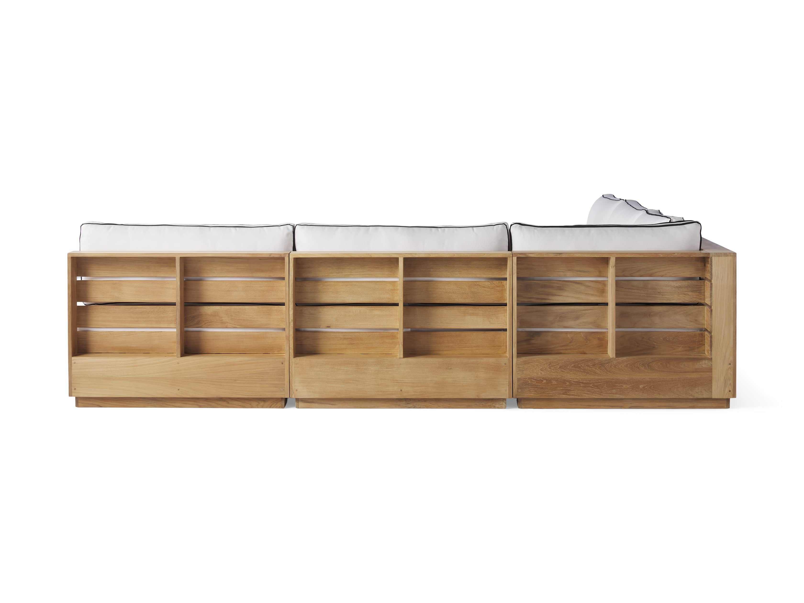 Bal Harbour Outdoor Teak 117" Five Piece Corner Sectional with Flange, slide 5 of 7