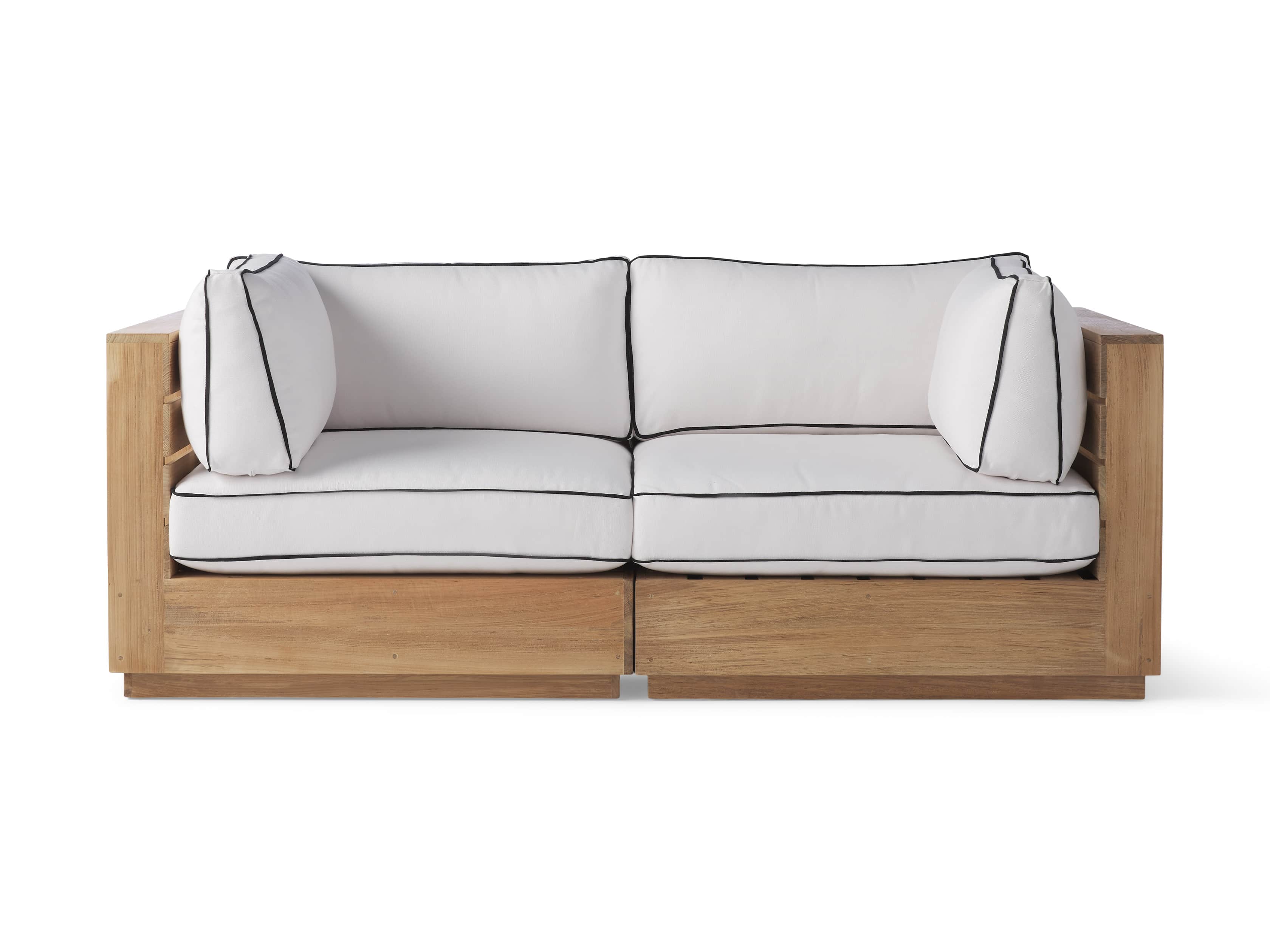 Bal Harbour Outdoor Teak 78" Modular Sofa with Flange, slide 2 of 6