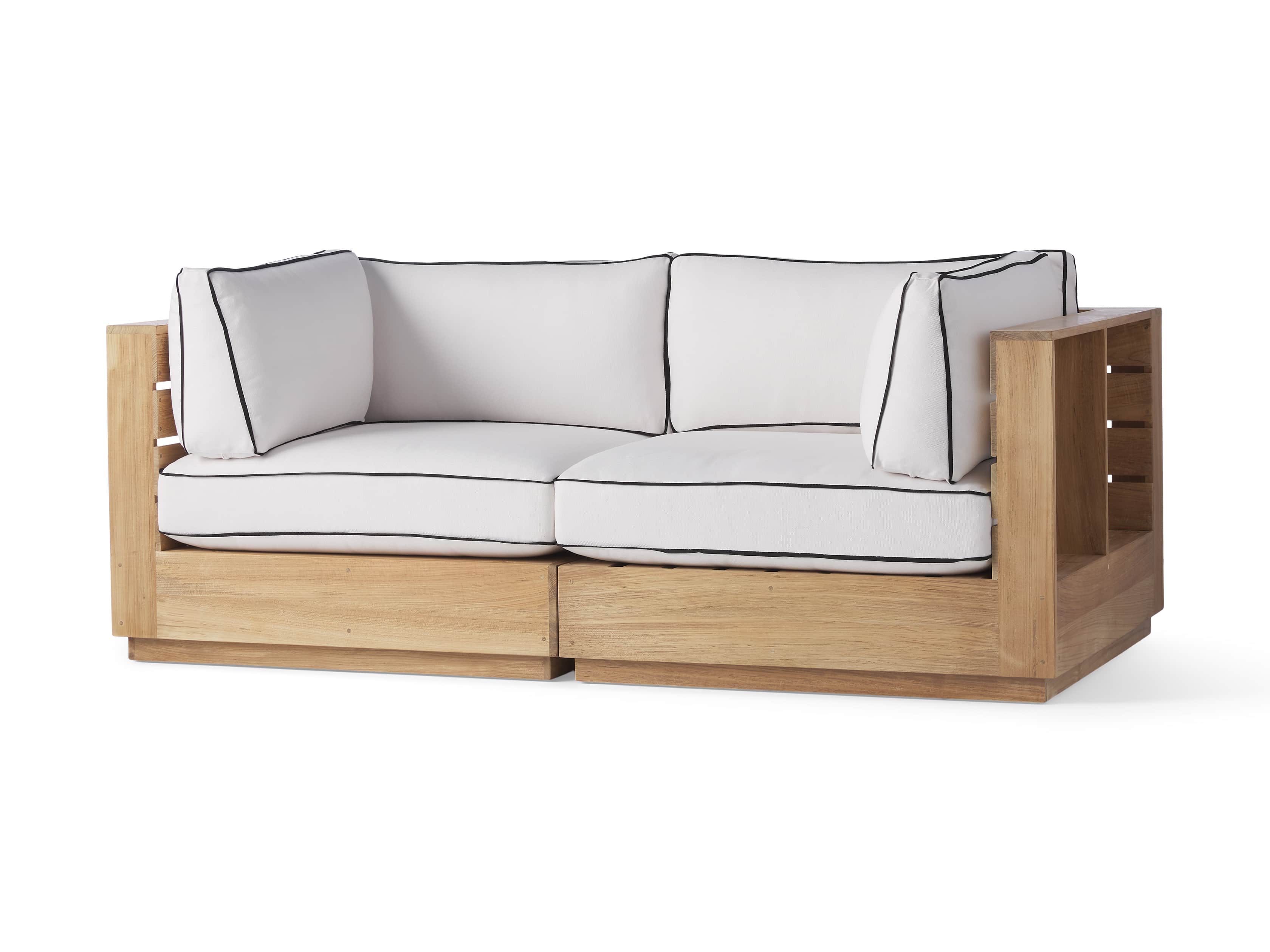 Bal Harbour Outdoor Teak 78" Modular Sofa with Flange, slide 3 of 6