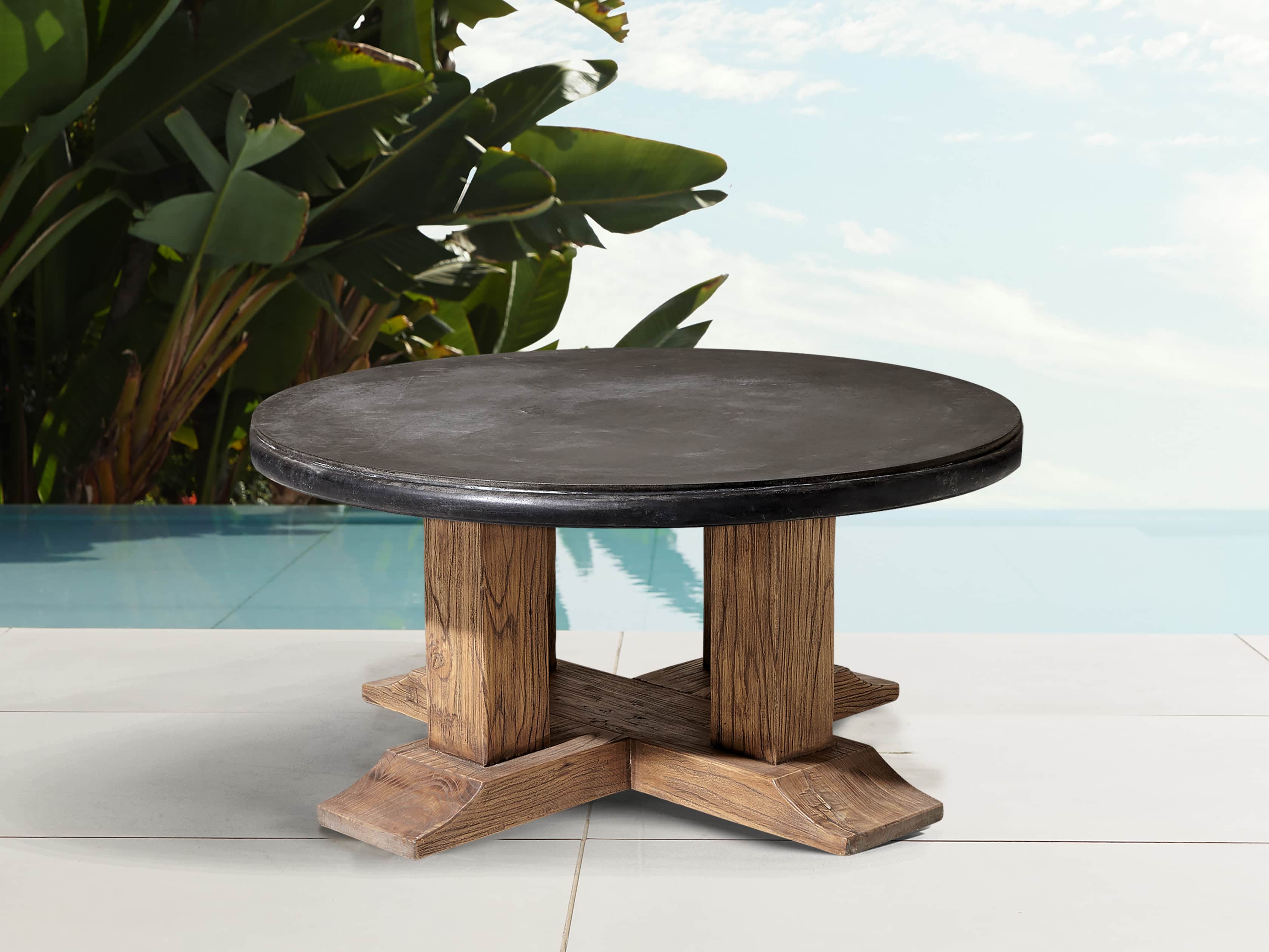 Bourdeaux Outdoor 36" Round Coffee Table, slide 1 of 4