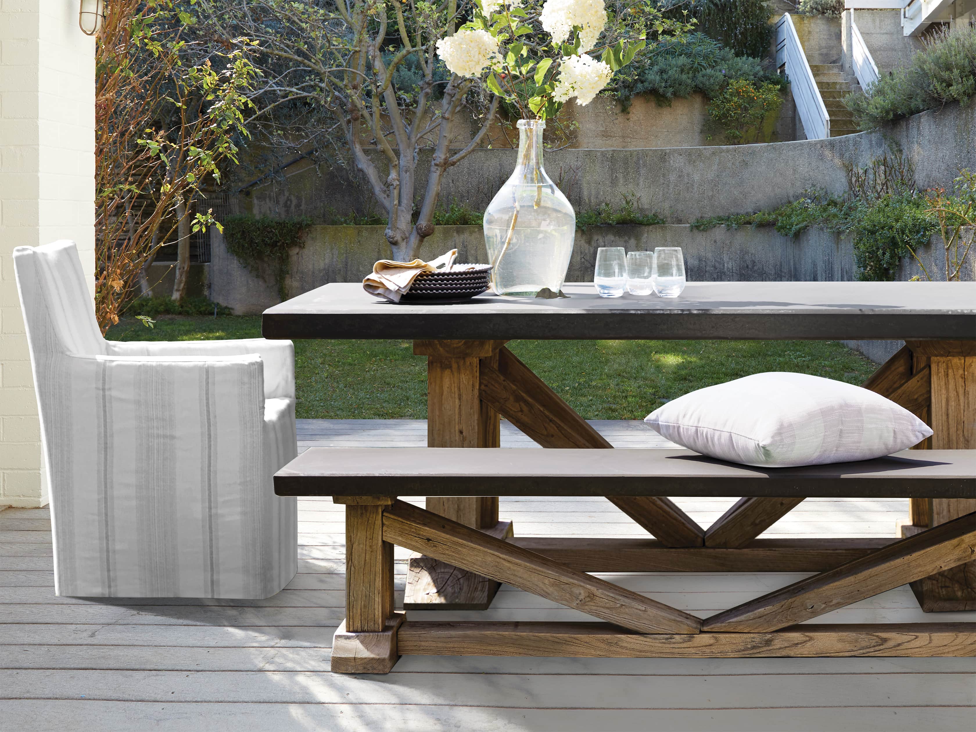 Bourdeaux Outdoor 84" Reconstructed Stone Dining Table, slide 6 of 8