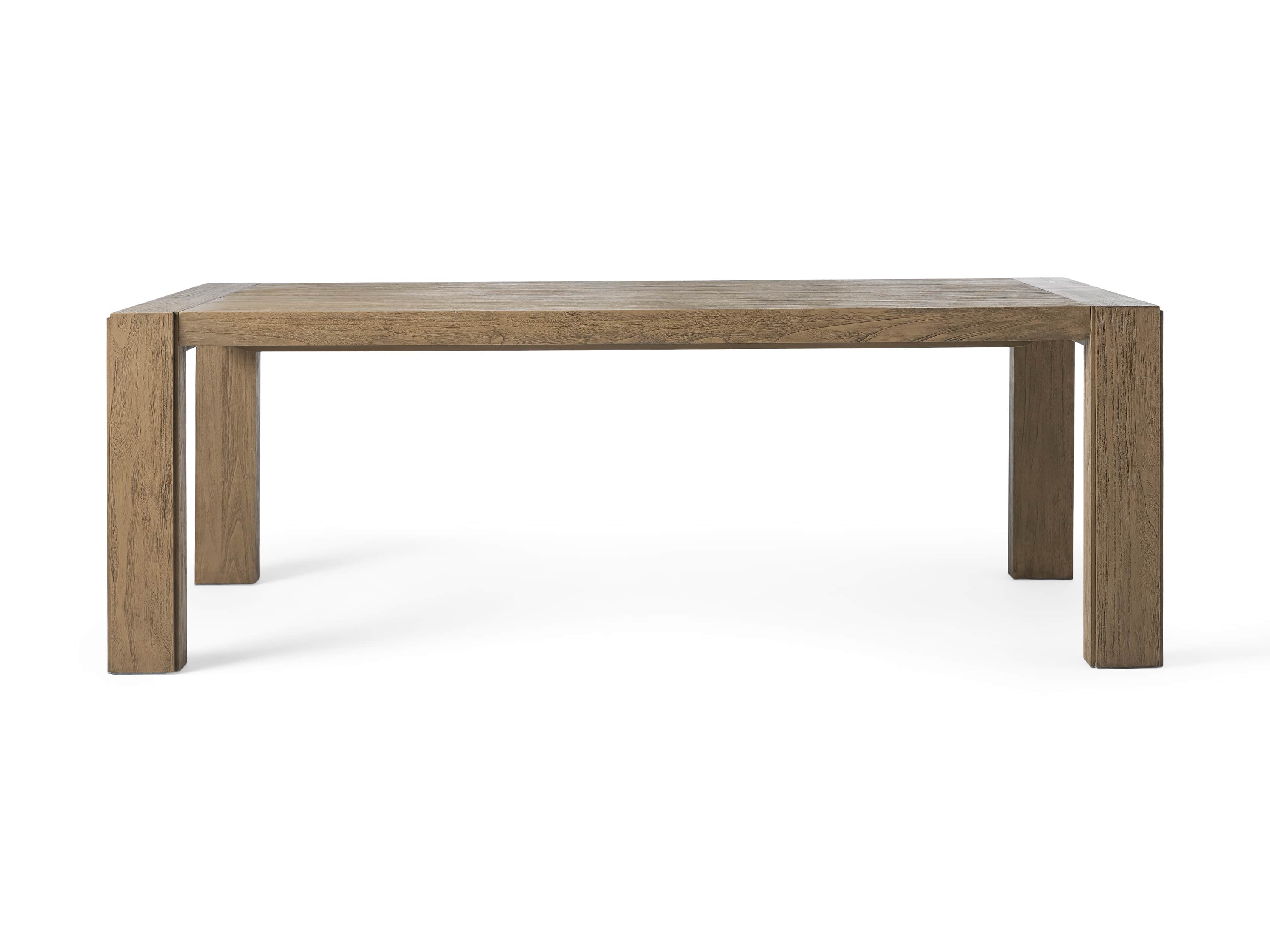 Canyon Outdoor 86" Teak Dining Table in Weathered Fawn, slide 3 of 7