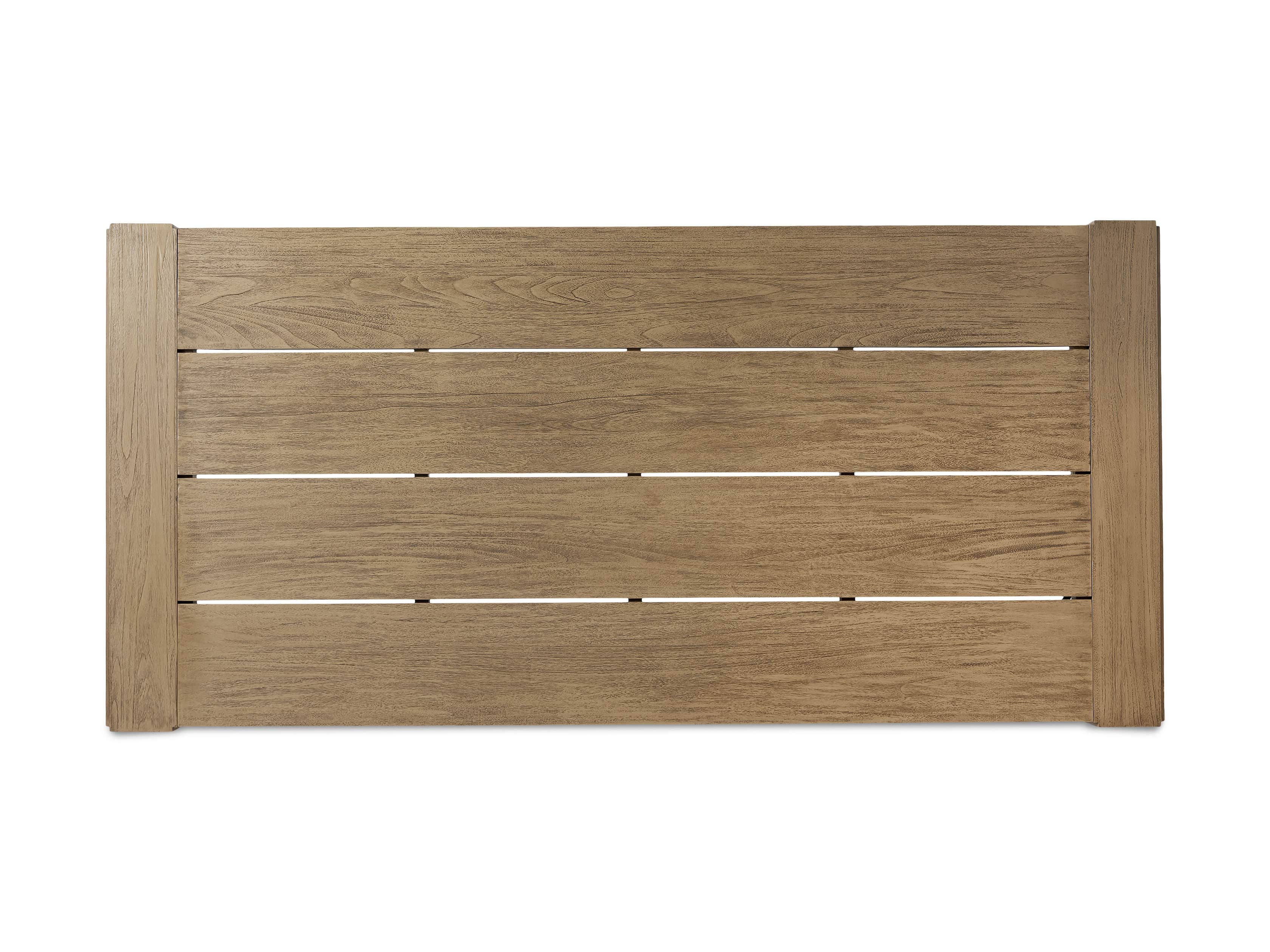 Canyon Outdoor 86" Teak Dining Table in Weathered Fawn, slide 5 of 7