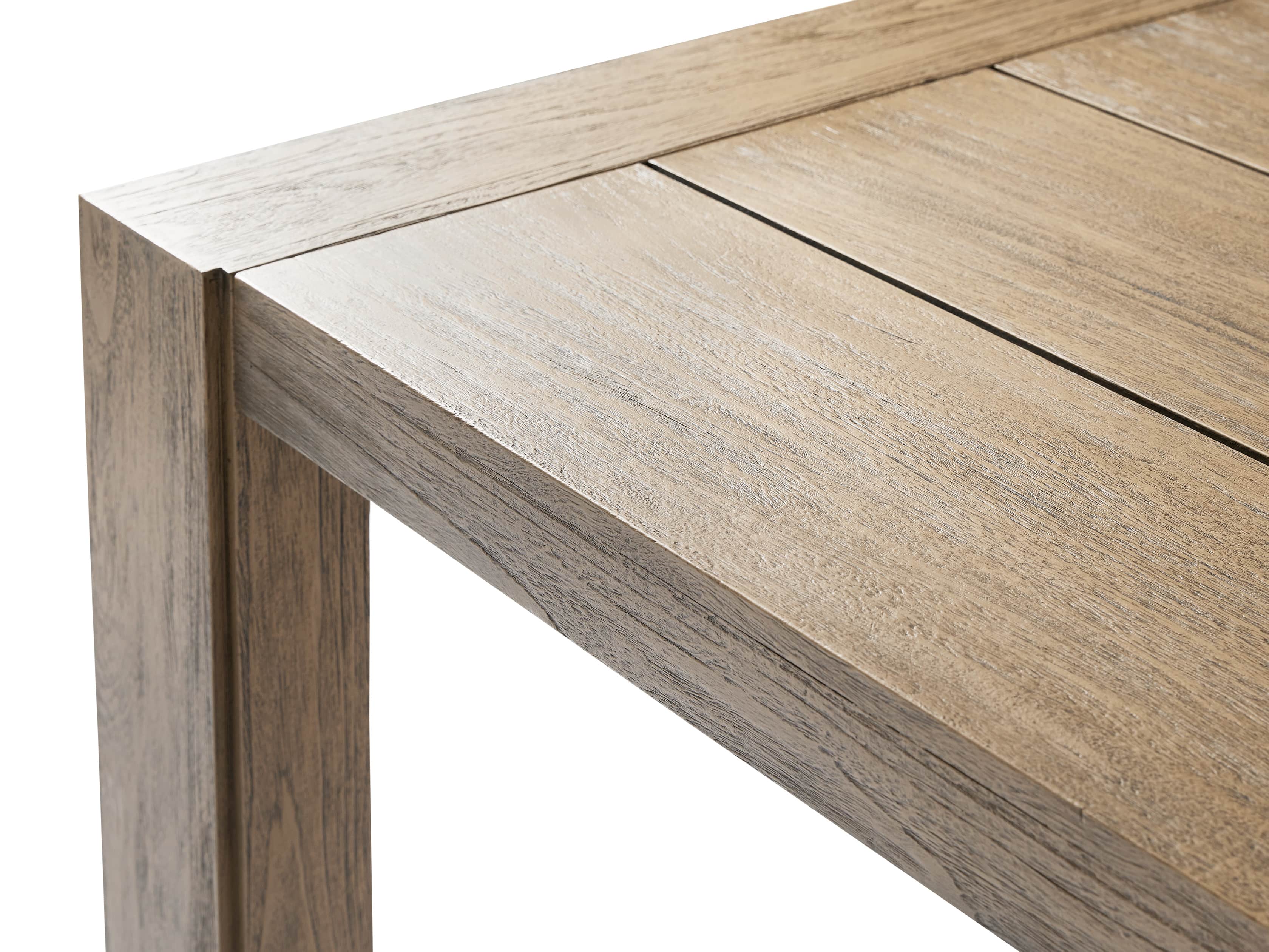 Canyon Outdoor 86" Teak Dining Table in Weathered Fawn, slide 6 of 7