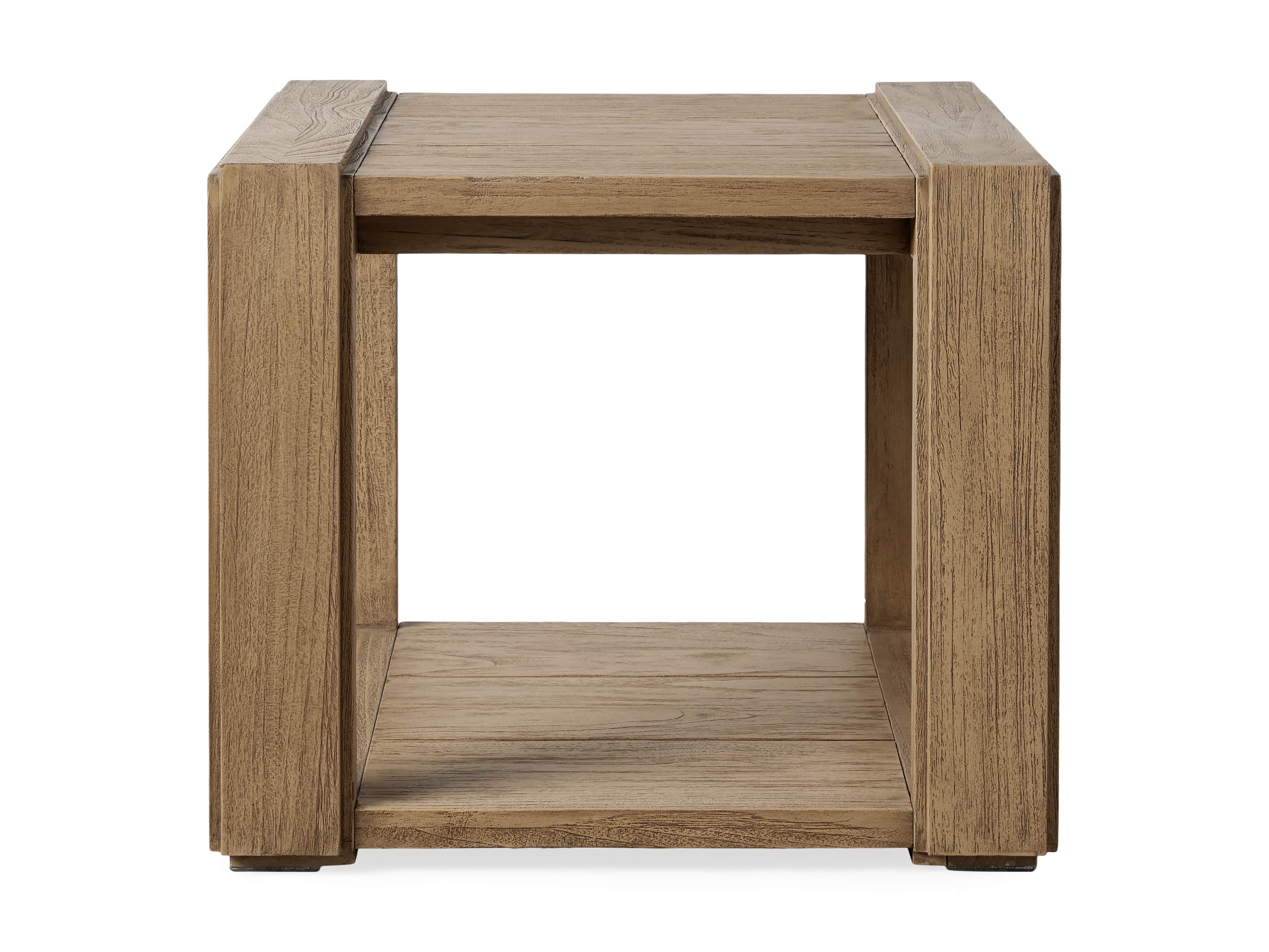 Canyon Outdoor 24" Teak End Table in Weathered Fawn, slide 2 of 6