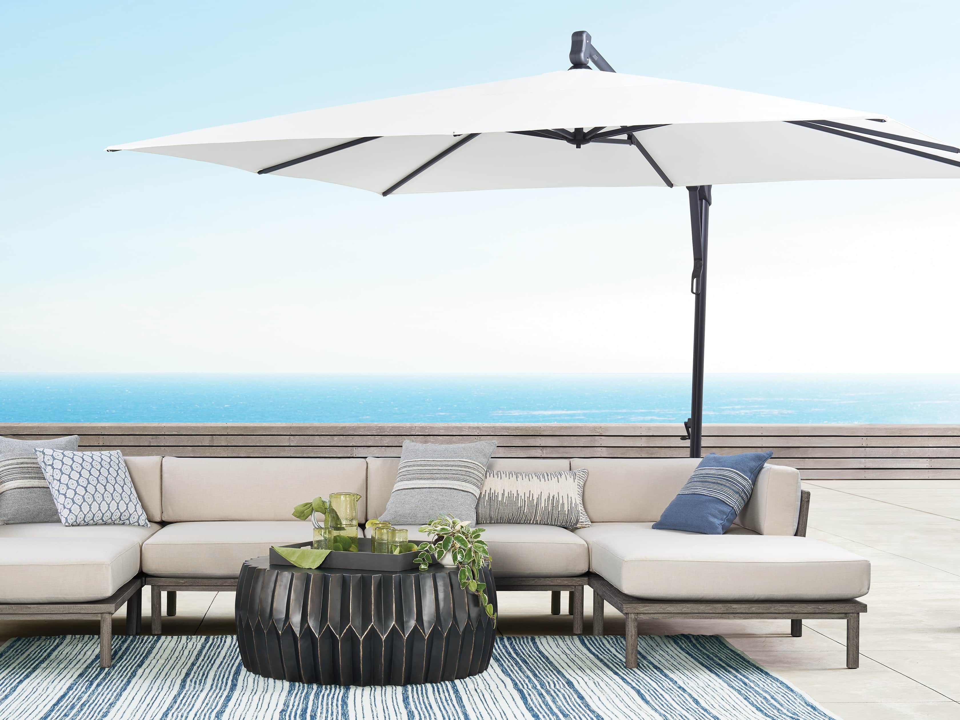 Cantilever 10' x 13' Outdoor Umbrella in Natural, slide 8 of 10
