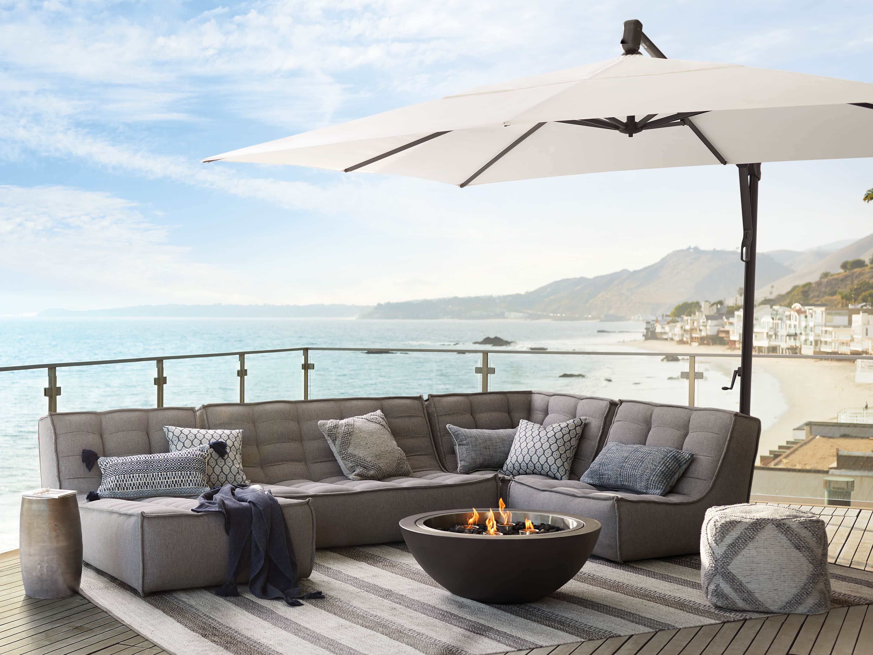 Cantilever 10' x 13' Outdoor Umbrella in Natural, slide 9 of 10