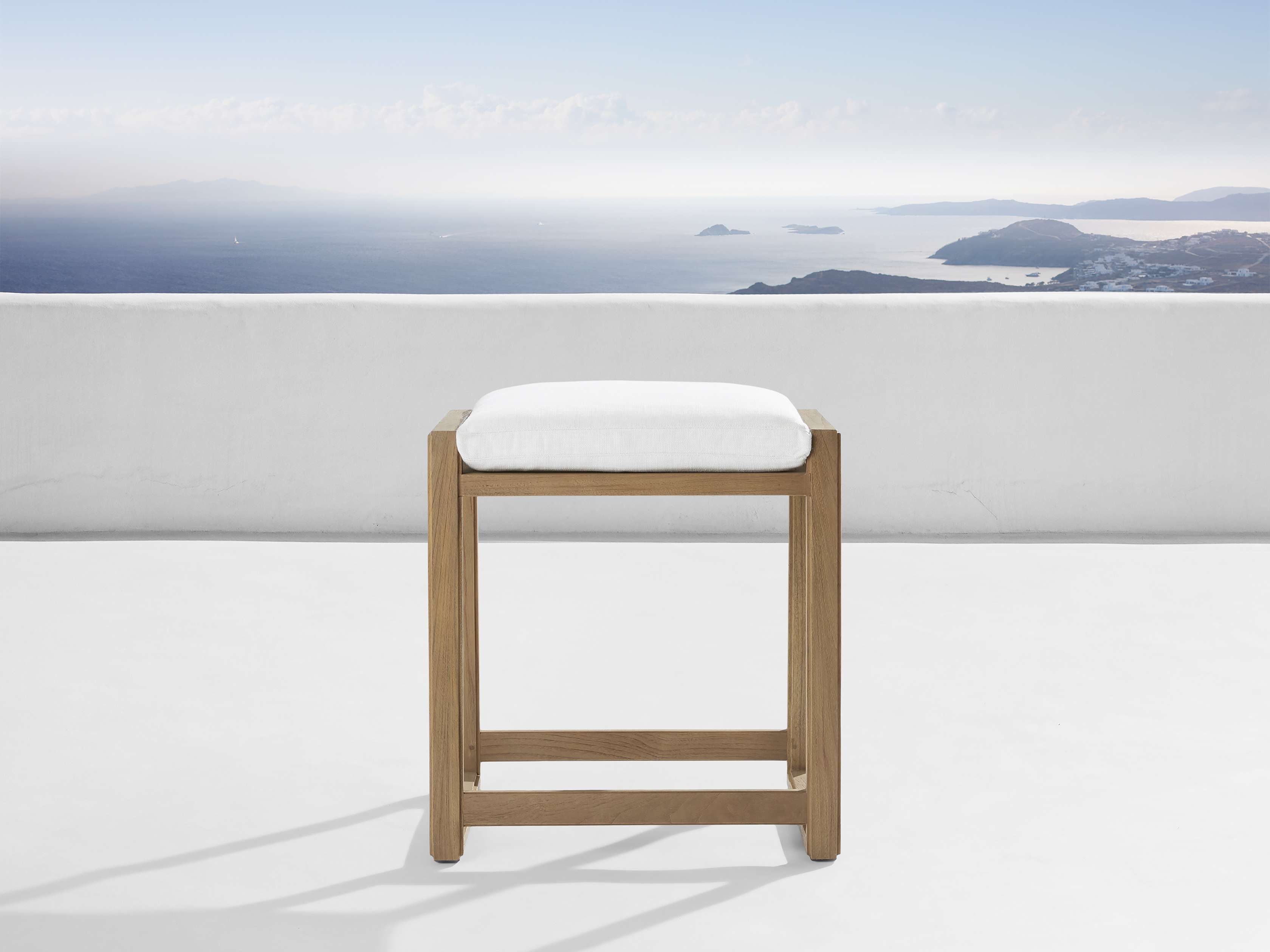 Canyon Outdoor Teak Backless Counter Stool Arhaus