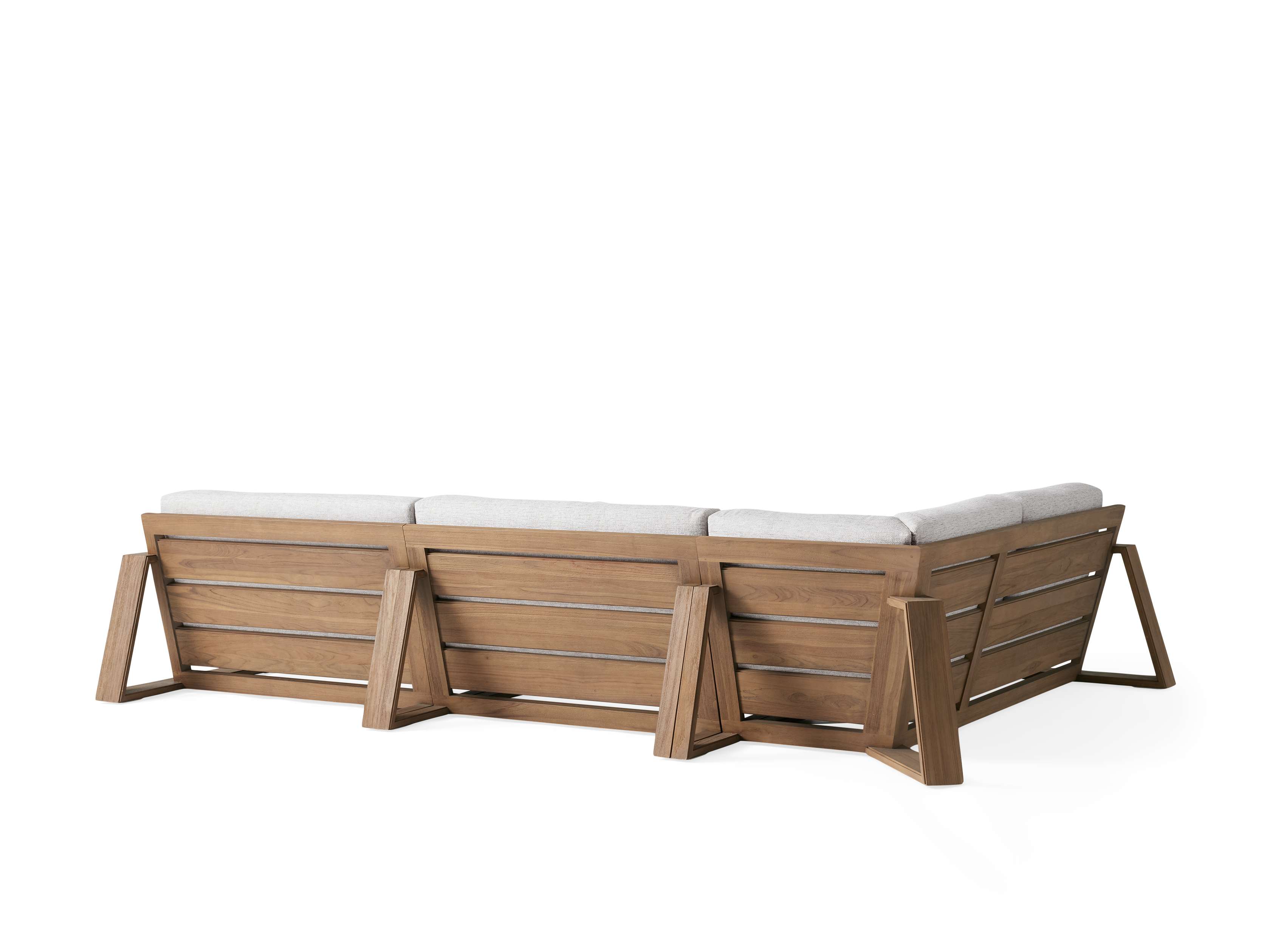 Canyon Outdoor Teak Three-Piece Sectional
