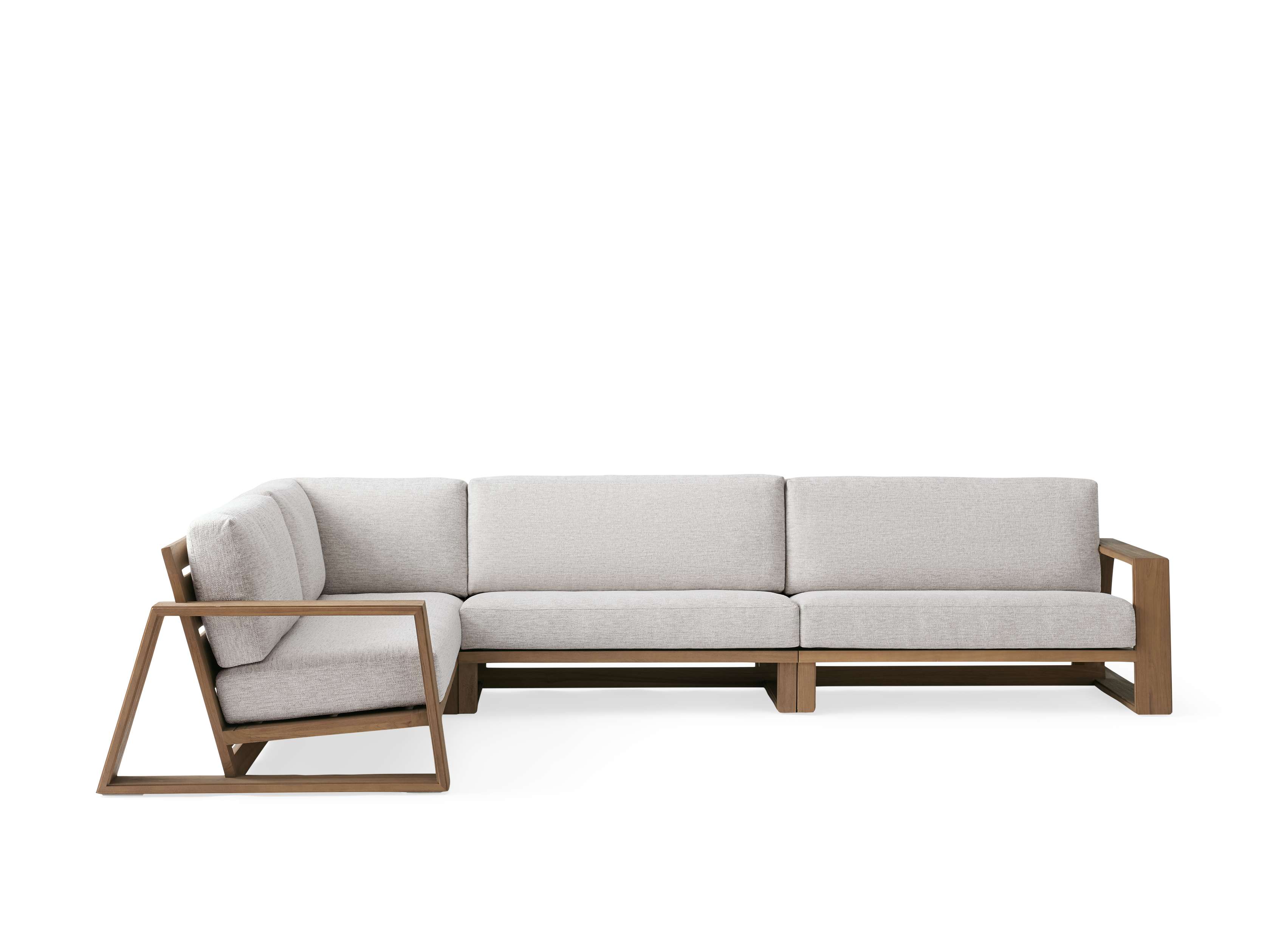 Canyon Outdoor Teak Three-Piece Sectional
