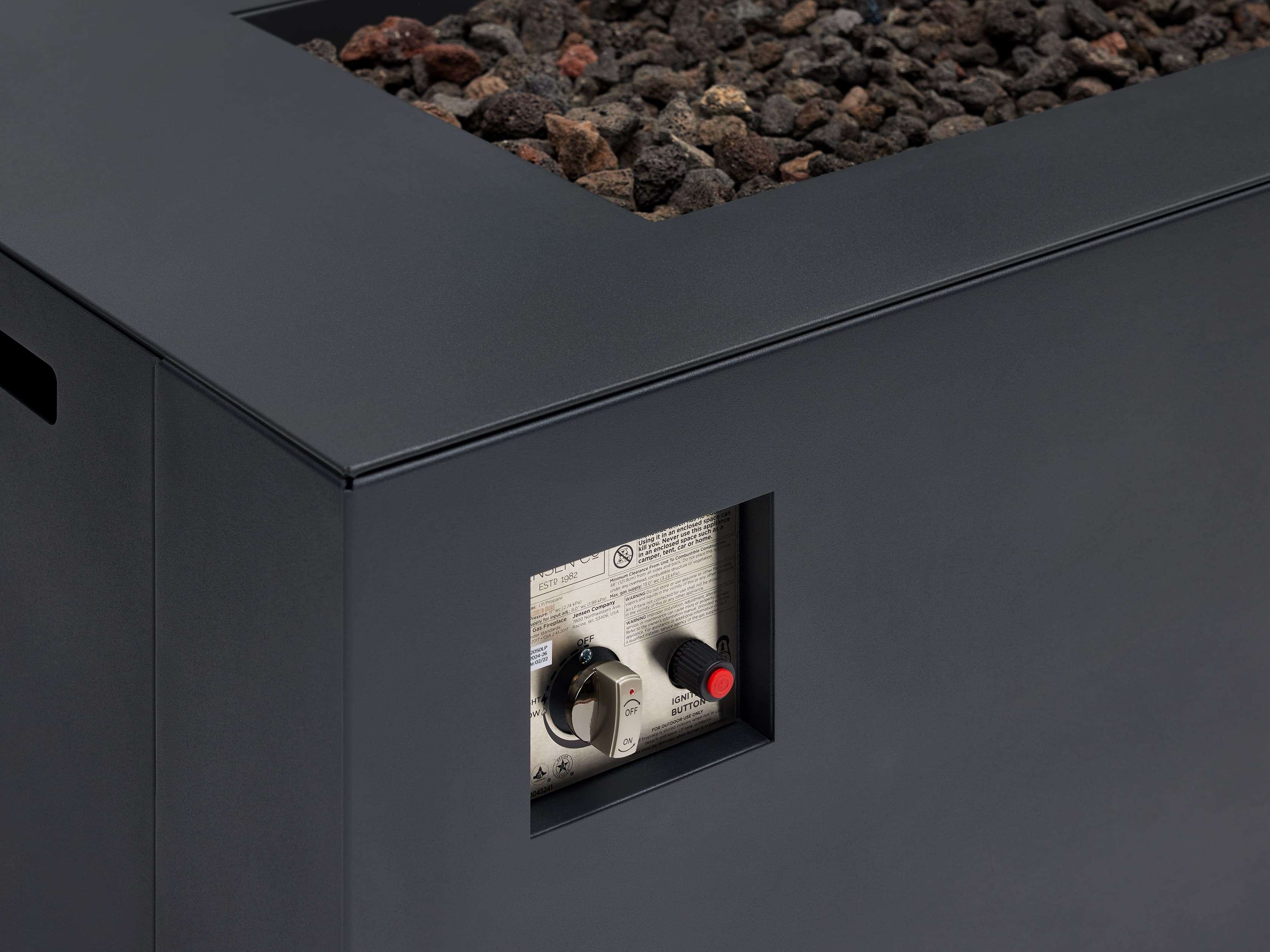Coden Rectangular Propane Fire Pit