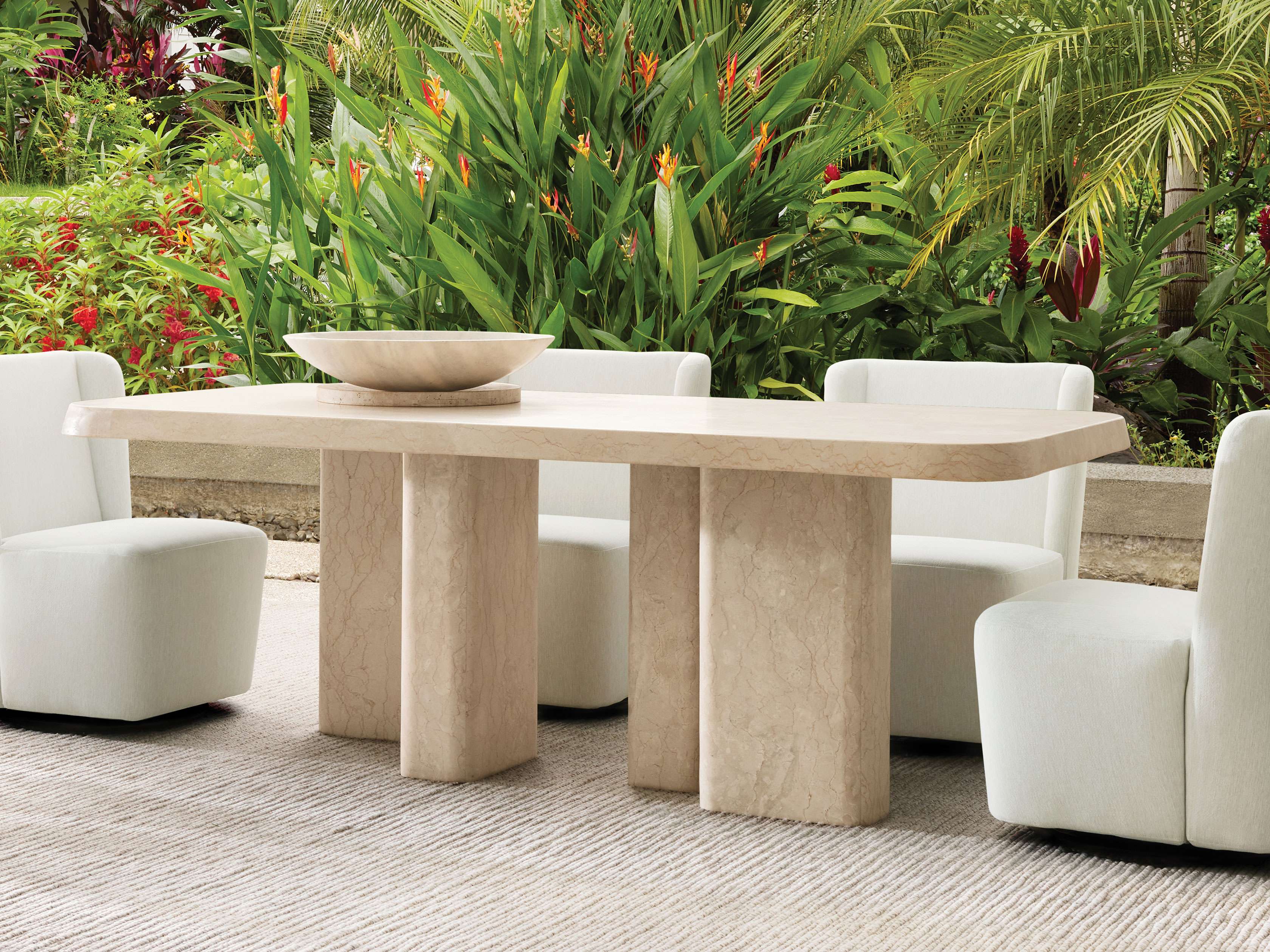 faux stone outdoor dining table