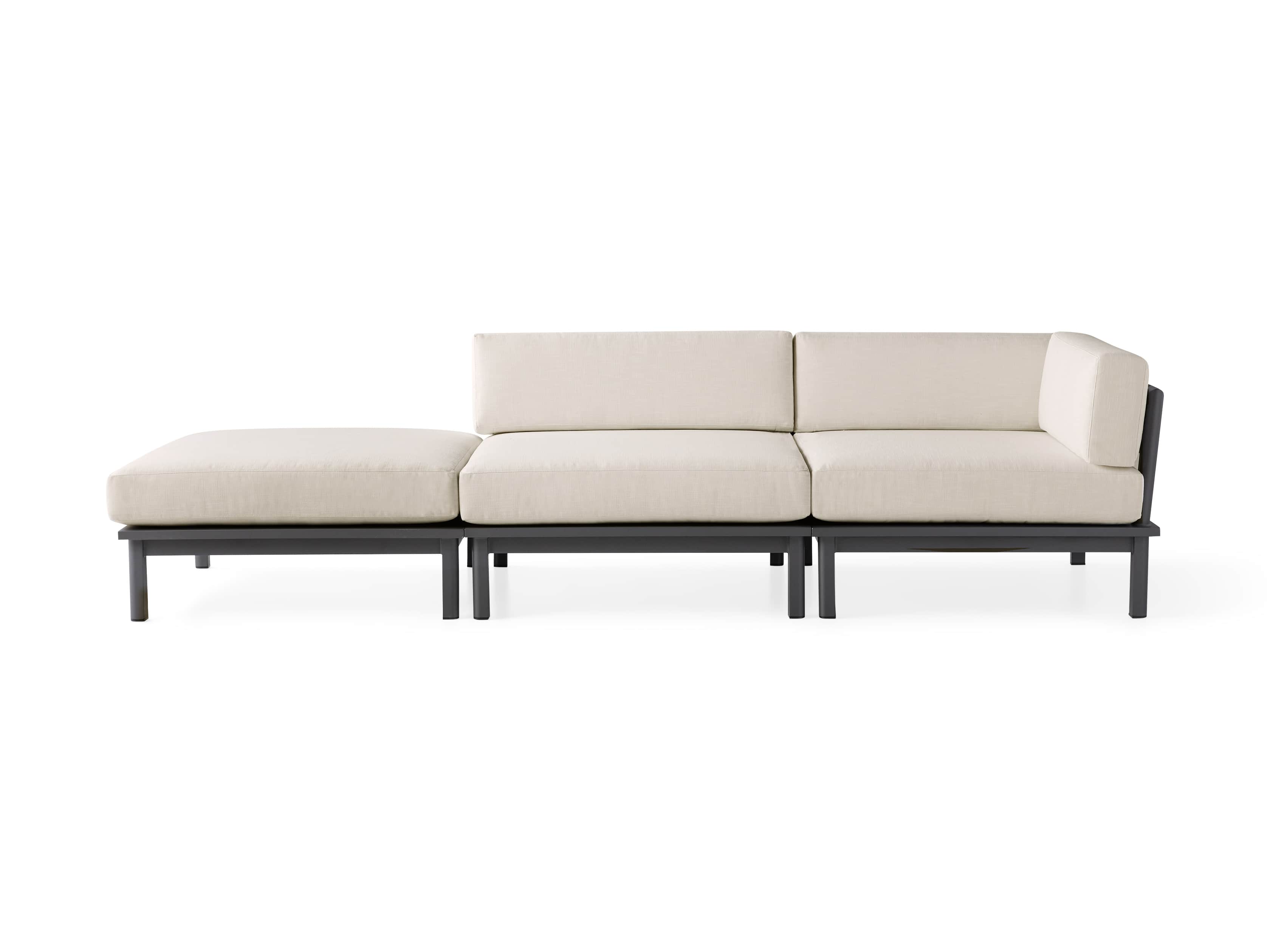 Costa Outdoor 114.5" Aluminum Three Piece Sectional, slide 2 of 5