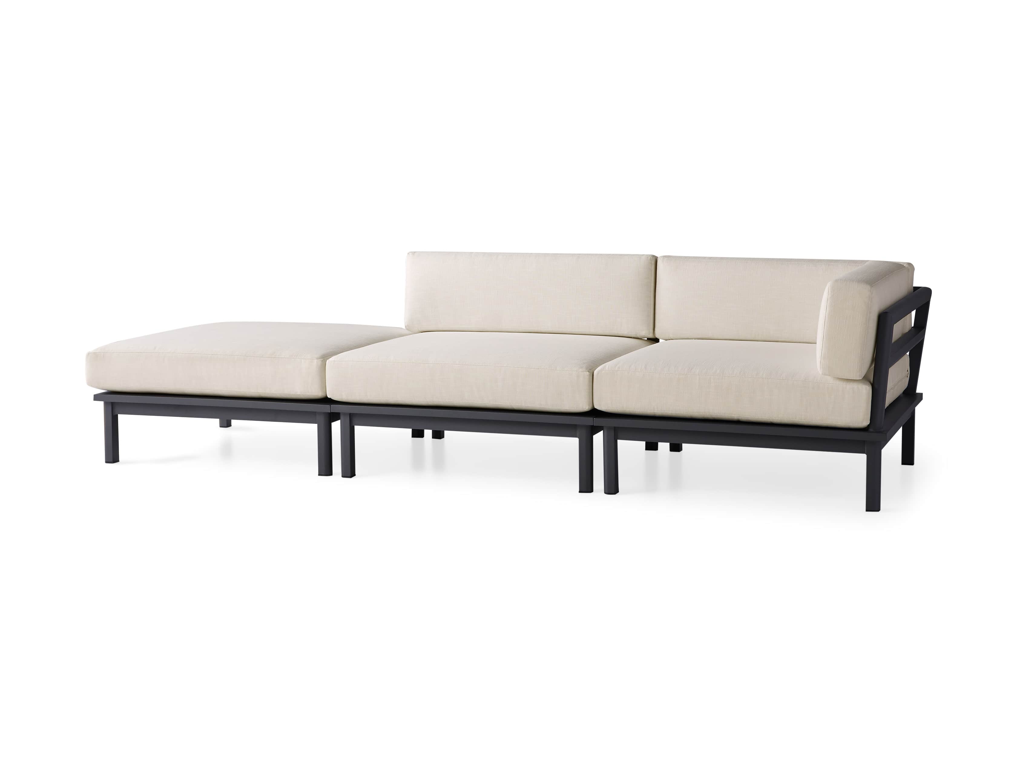 Costa Outdoor 114.5" Aluminum Three Piece Sectional, slide 3 of 5