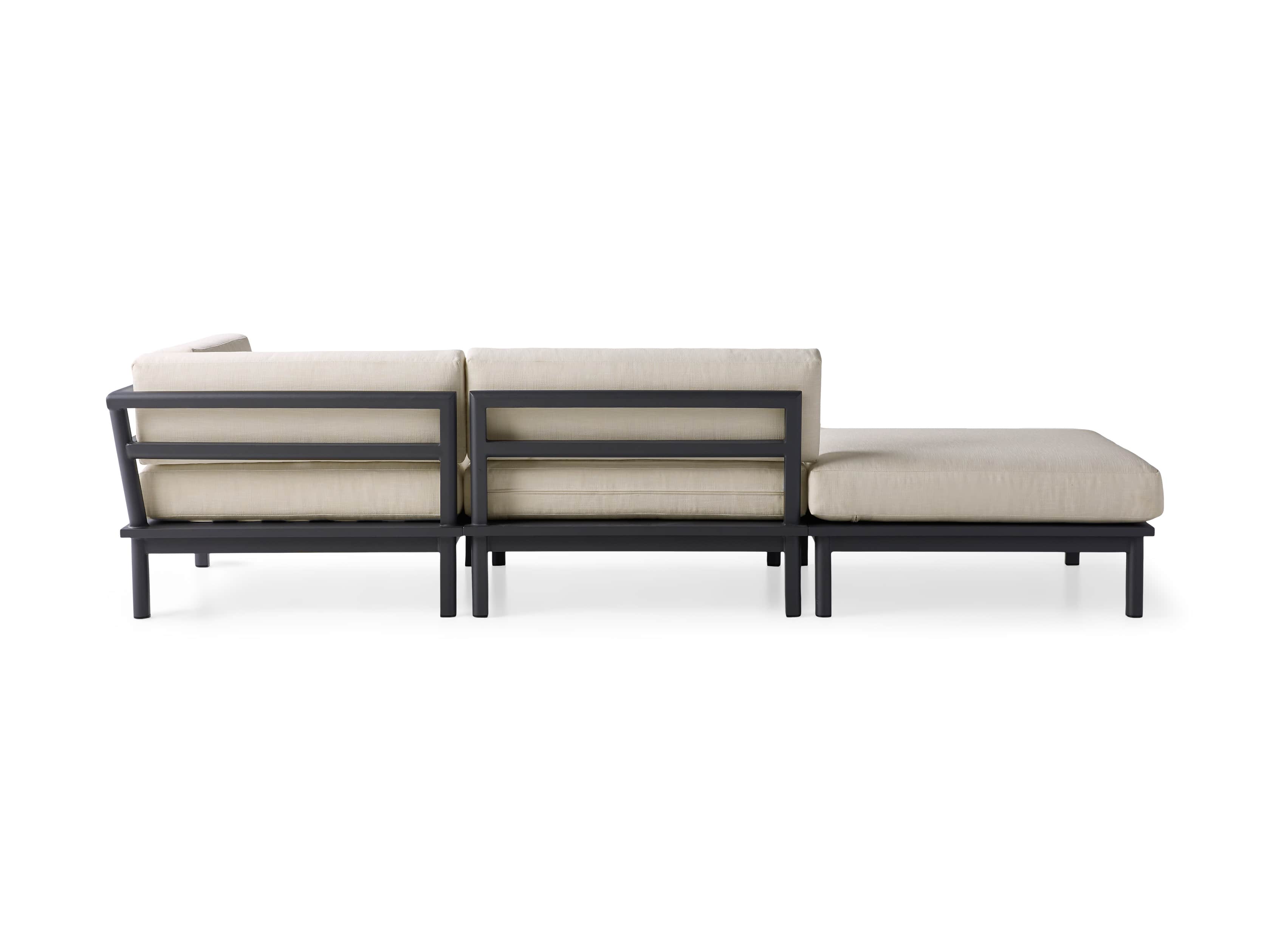 Costa Outdoor 114.5" Aluminum Three Piece Sectional, slide 4 of 5