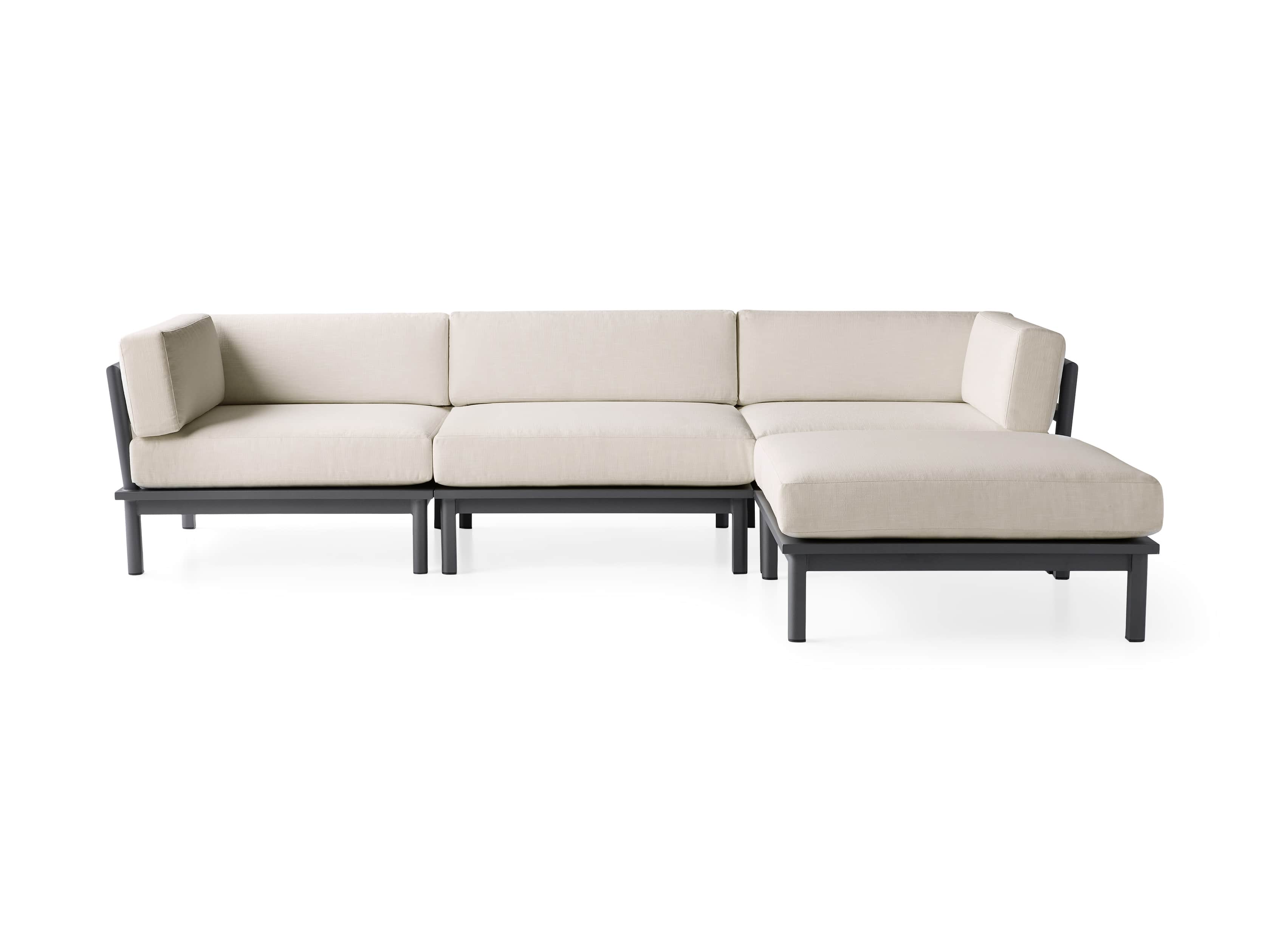 Costa Outdoor 115" Aluminum Four Piece Sectional, slide 3 of 6
