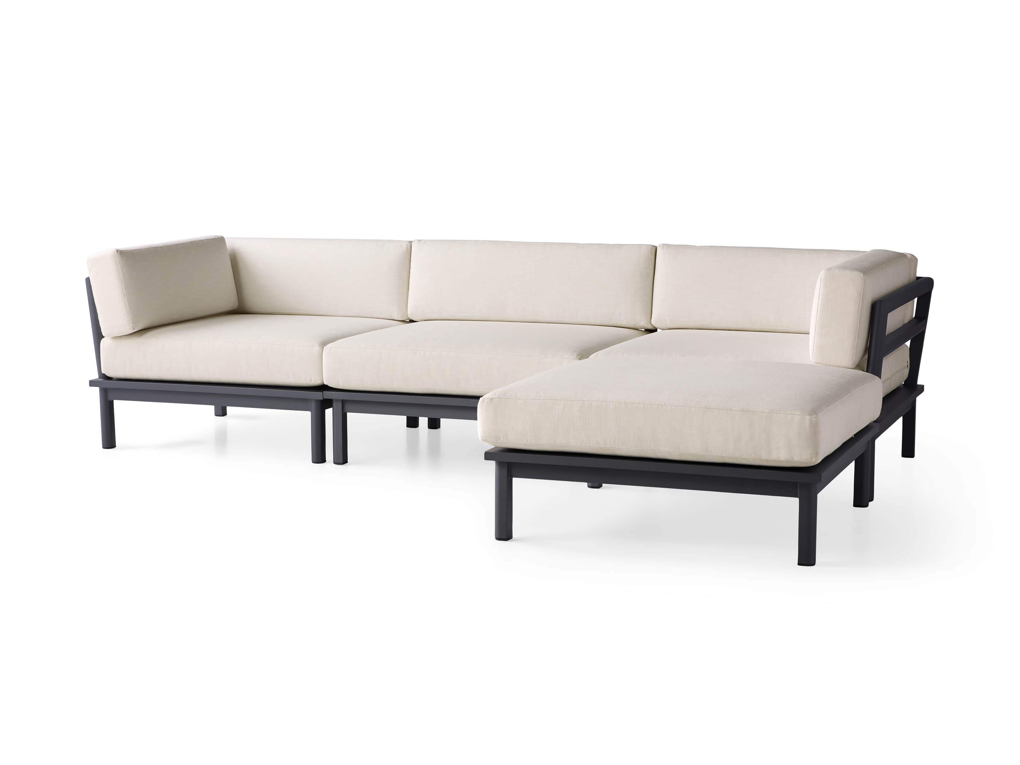 Costa Outdoor 115" Aluminum Four Piece Sectional, slide 4 of 6