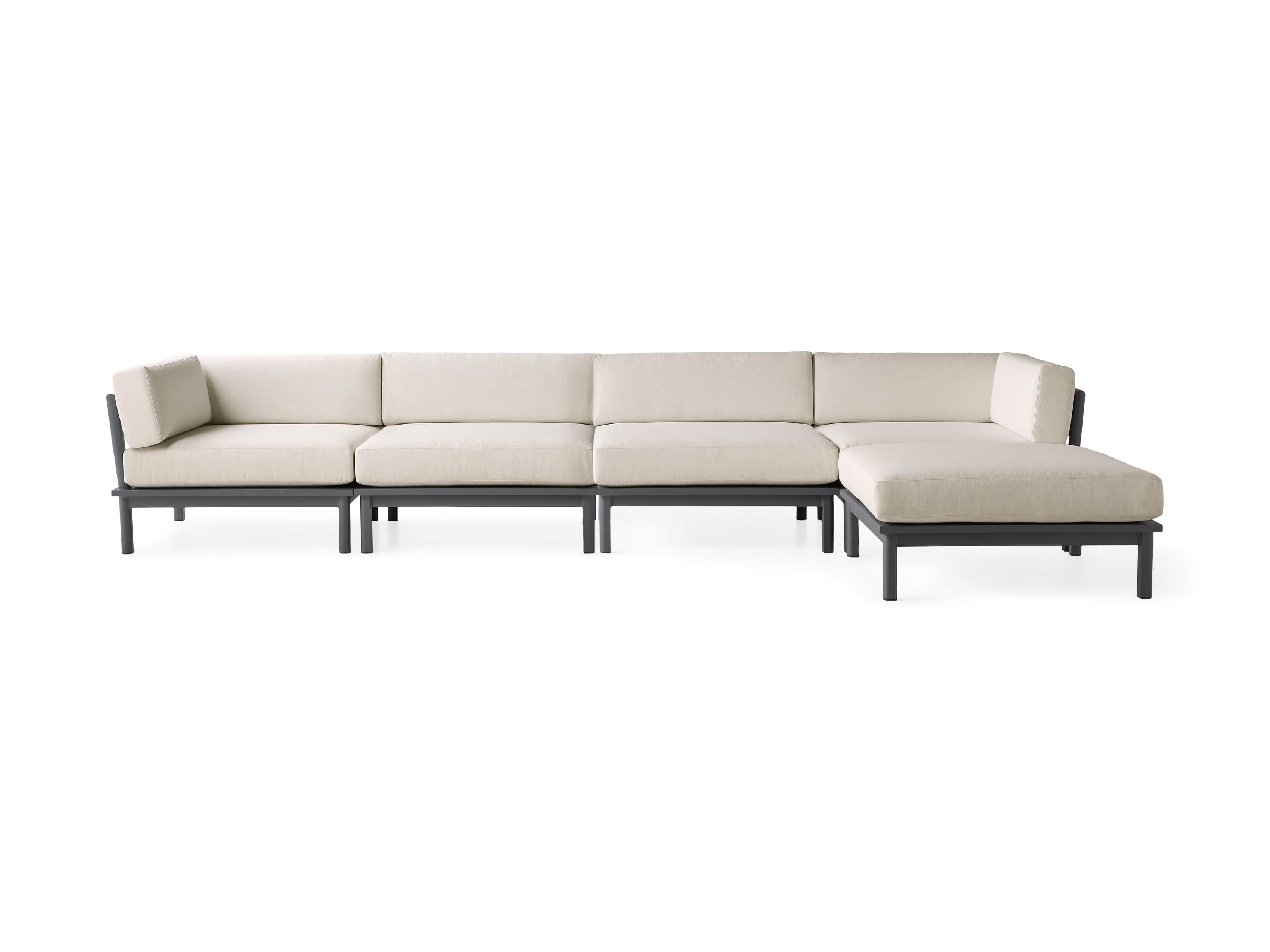 Costa Outdoor 153" Aluminum Five Piece Sectional, slide 2 of 4