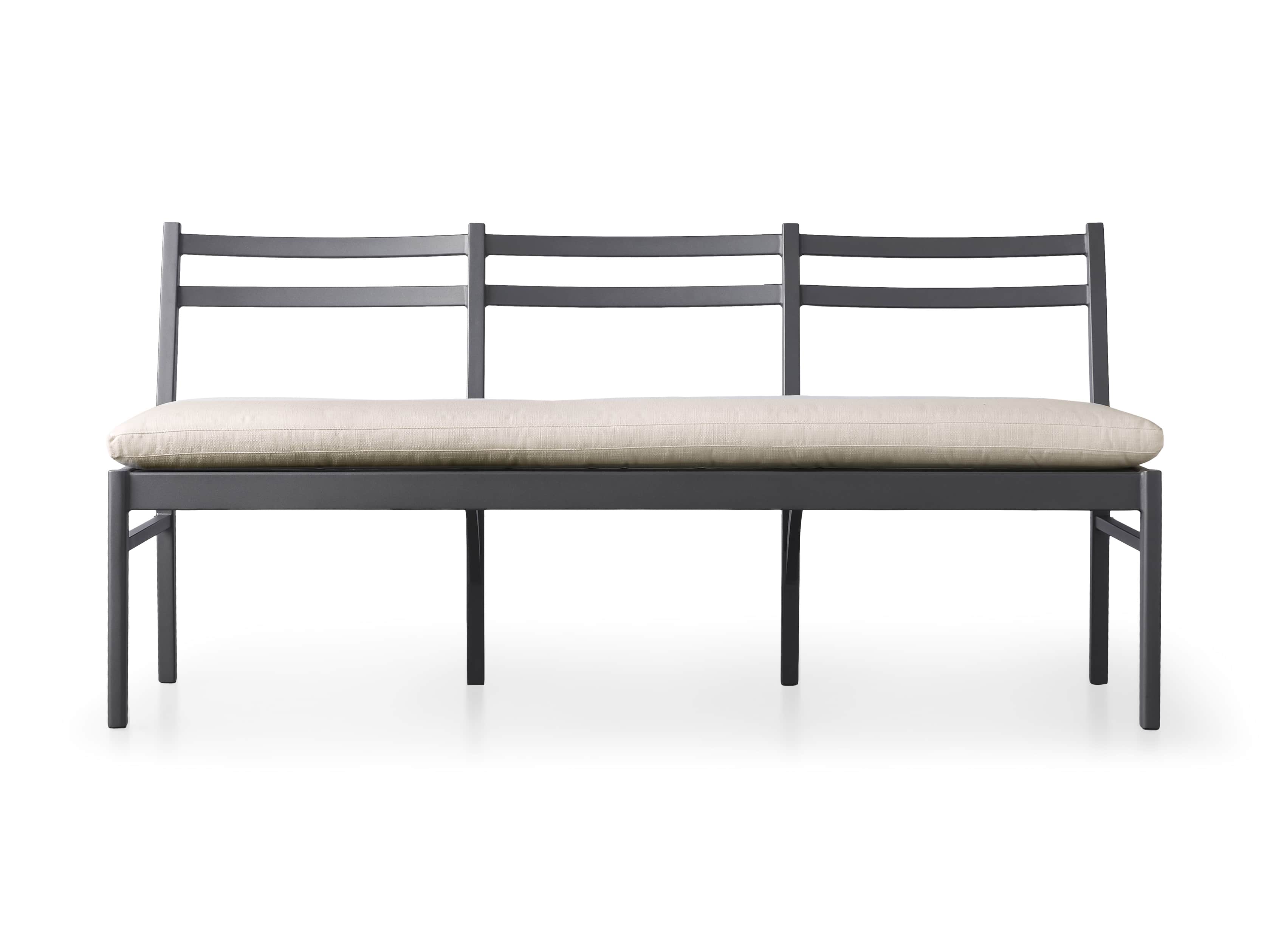 Costa Outdoor 74" Aluminum Dining Bench, slide 3 of 6