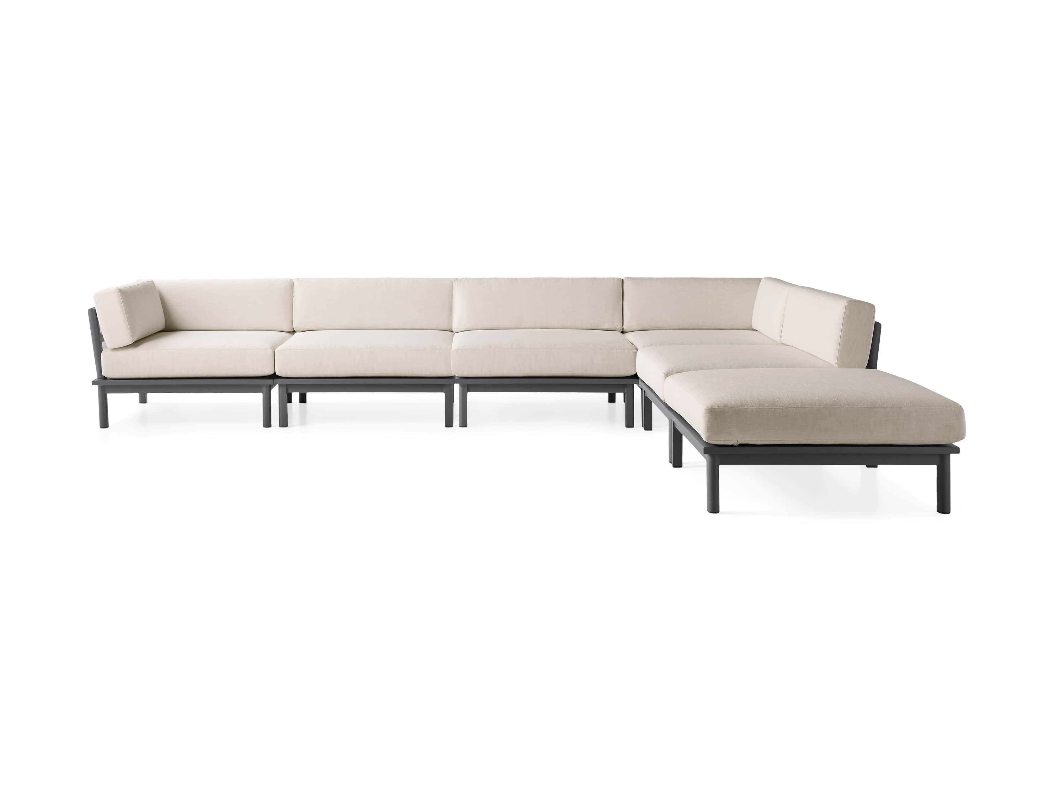 Costa Outdoor 153" Aluminum Six Piece L Sectional, slide 2 of 4