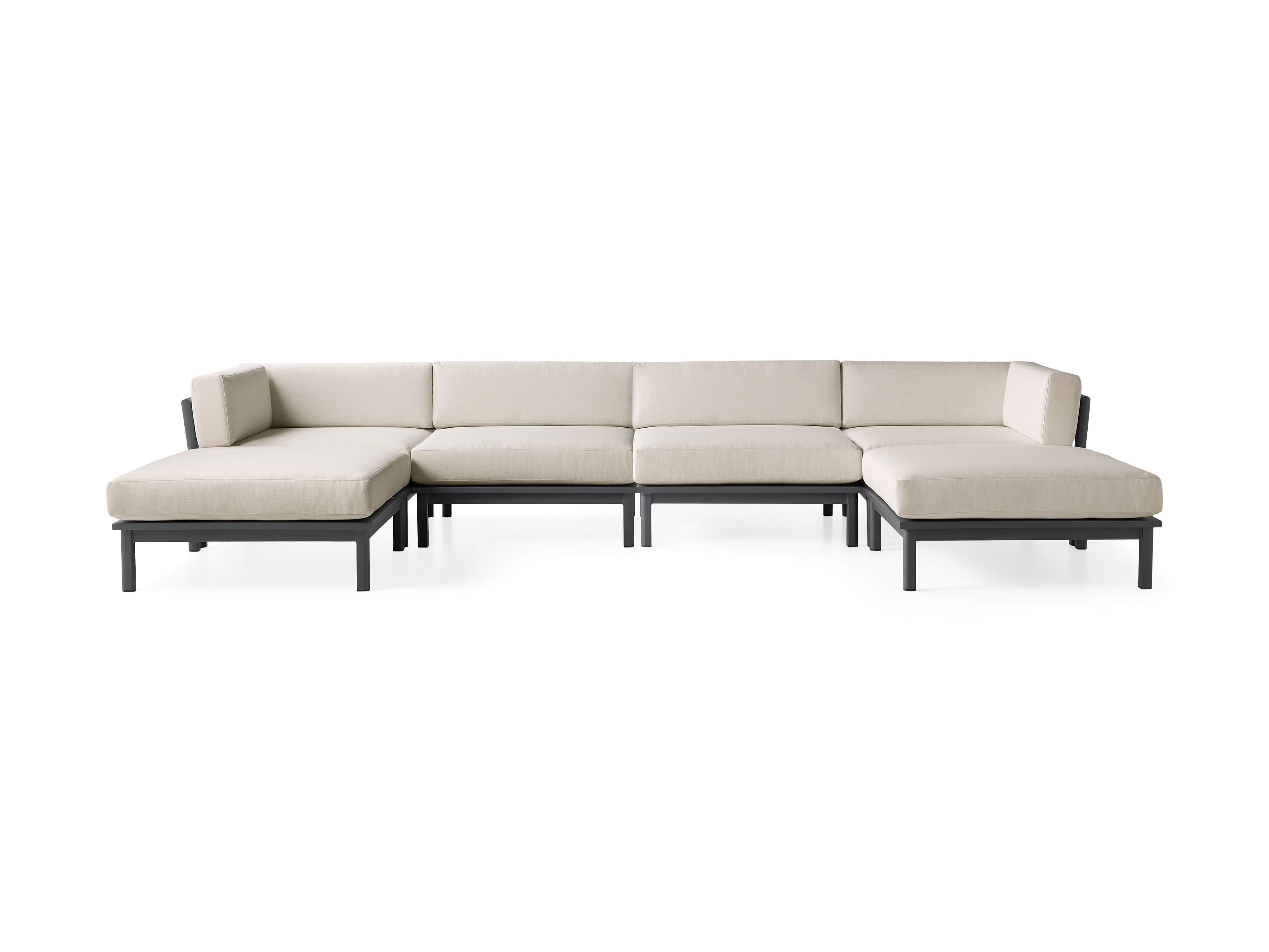 Costa Outdoor 153" Aluminum Six Piece U Sectional, slide 2 of 3