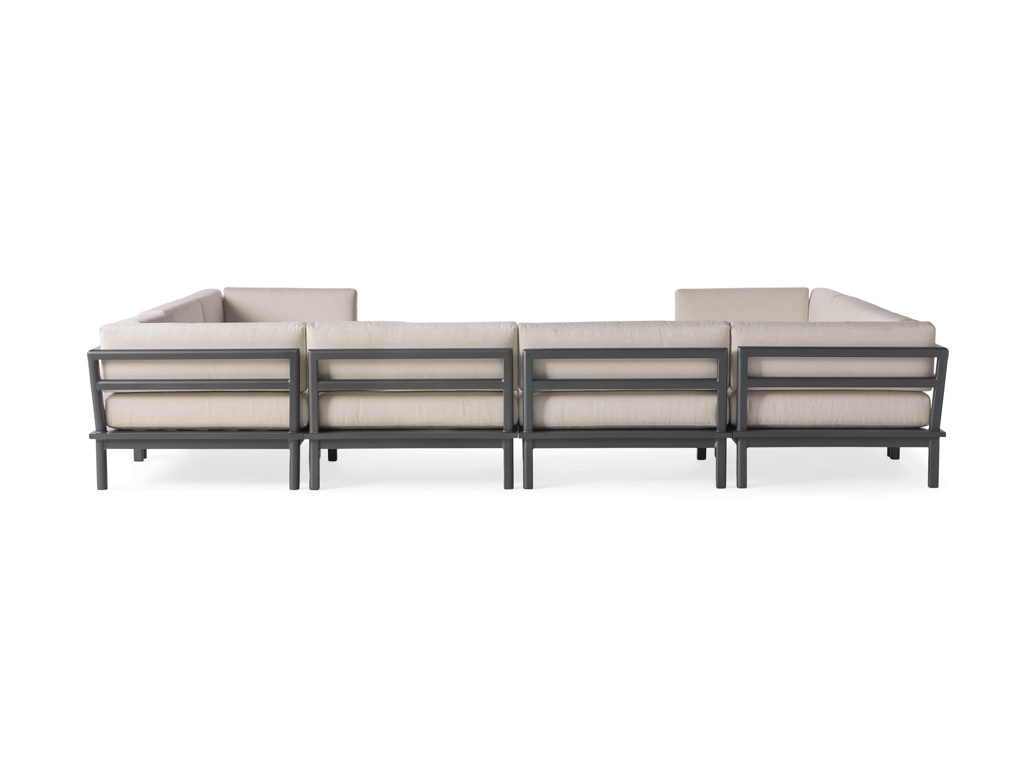 Costa Outdoor 153" Aluminum Eight Piece U Sectional, slide 4 of 5
