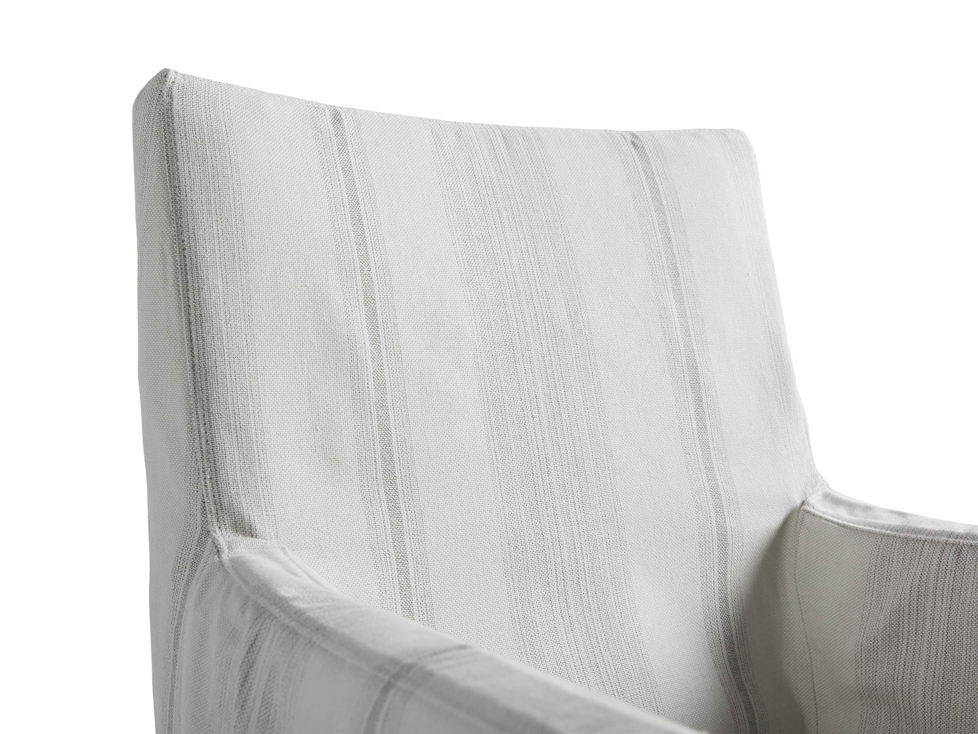 Devon Outdoor 22" Slipcovered Dining Arm Chair in Modena Snow