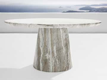 Edgewater Outdoor Dining Table in Jade Faux Marble