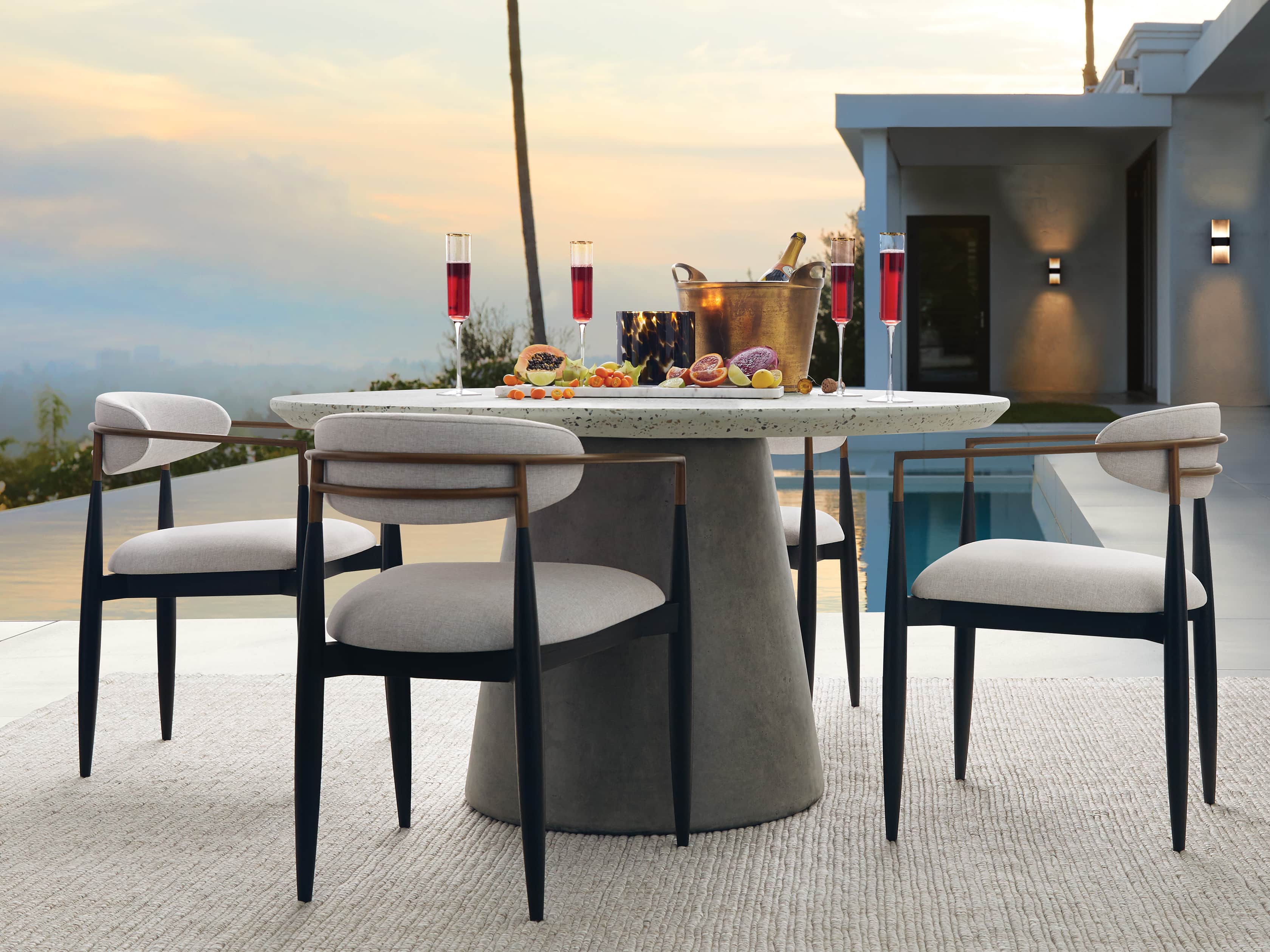 Outdoor lounge discount and dining table