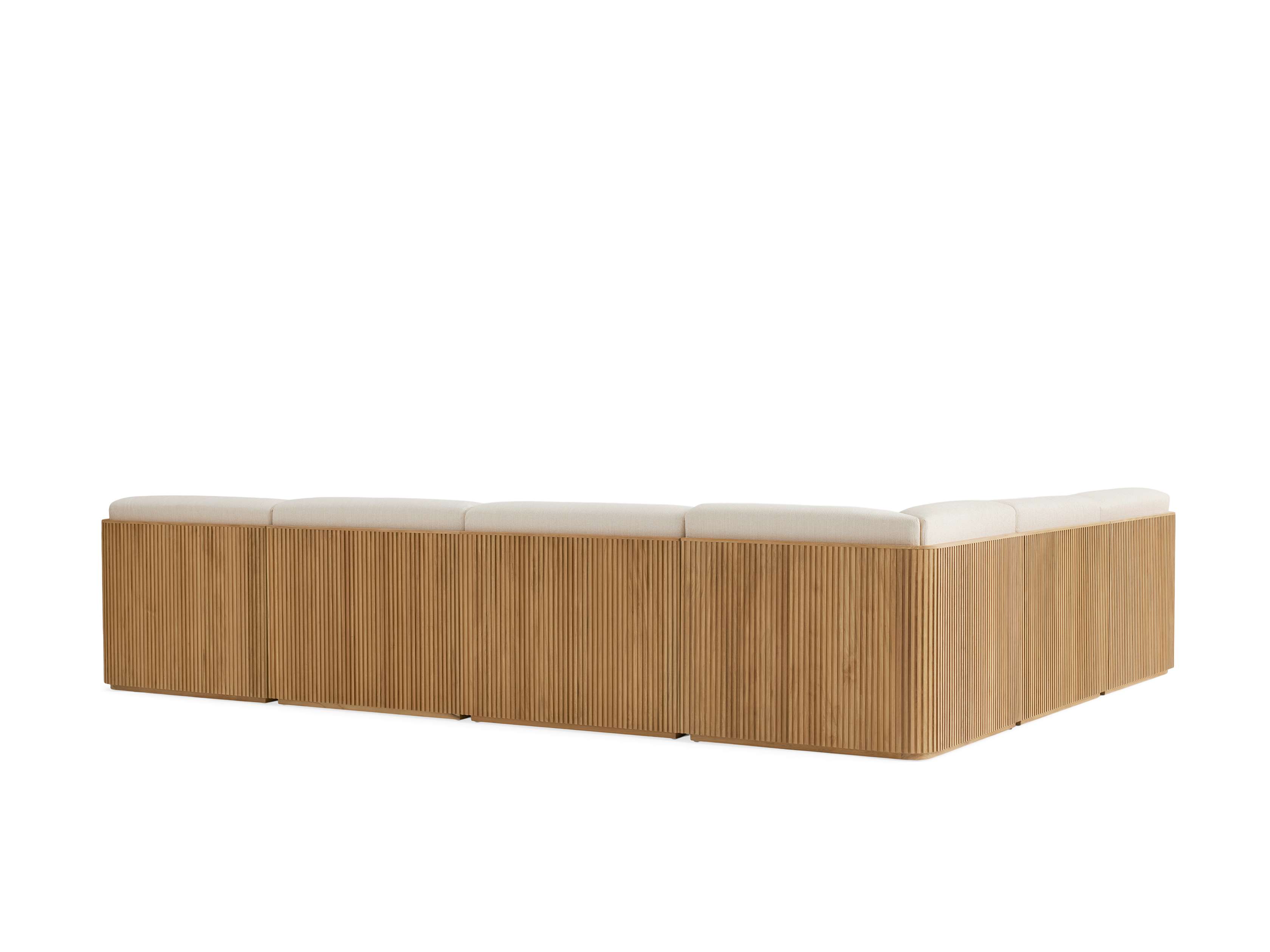 Beaumont Outdoor Teak Six-Piece Sectional