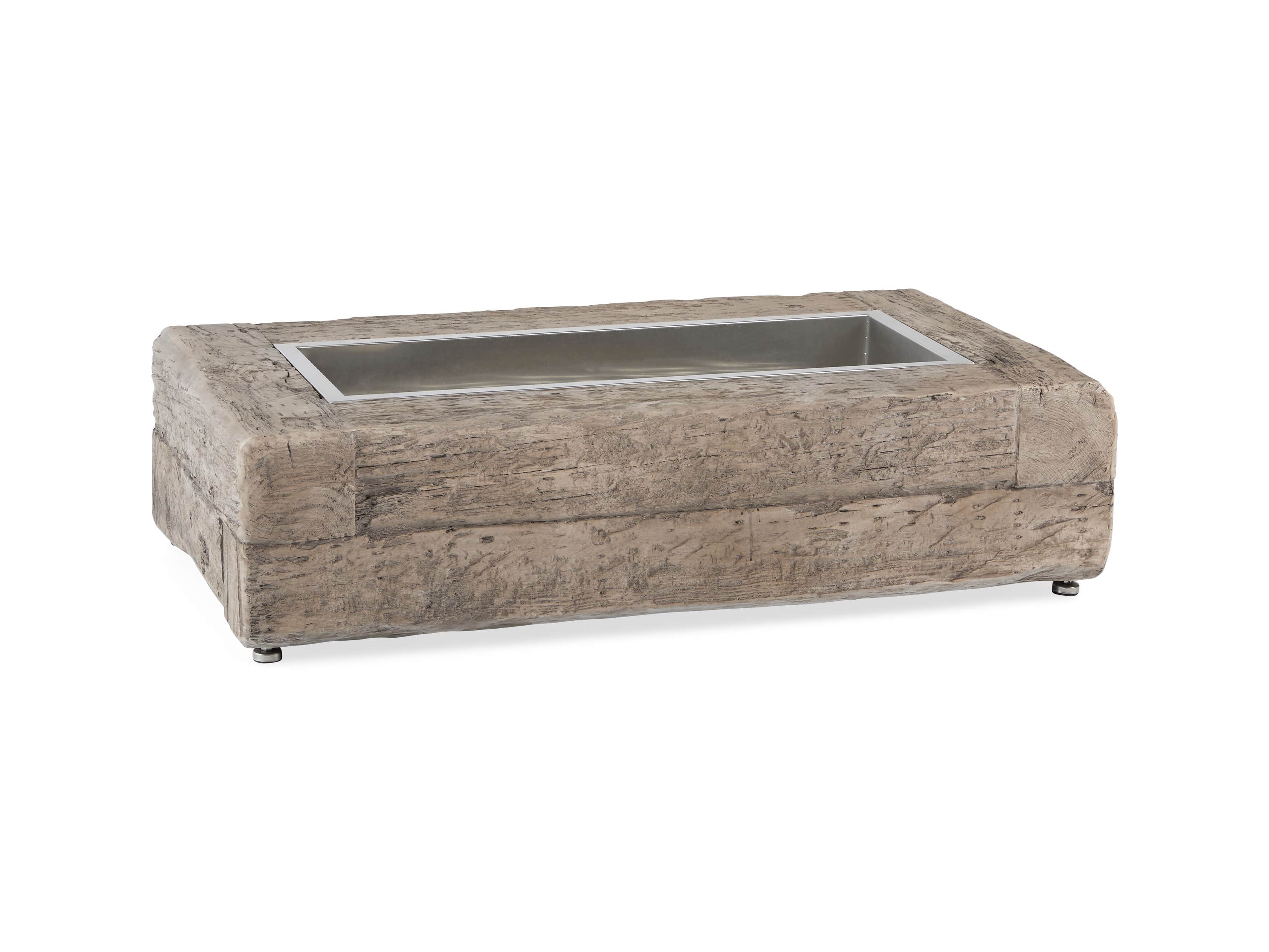 Natural Log 53" Rectangle Outdoor Fire Table, slide 6 of 9