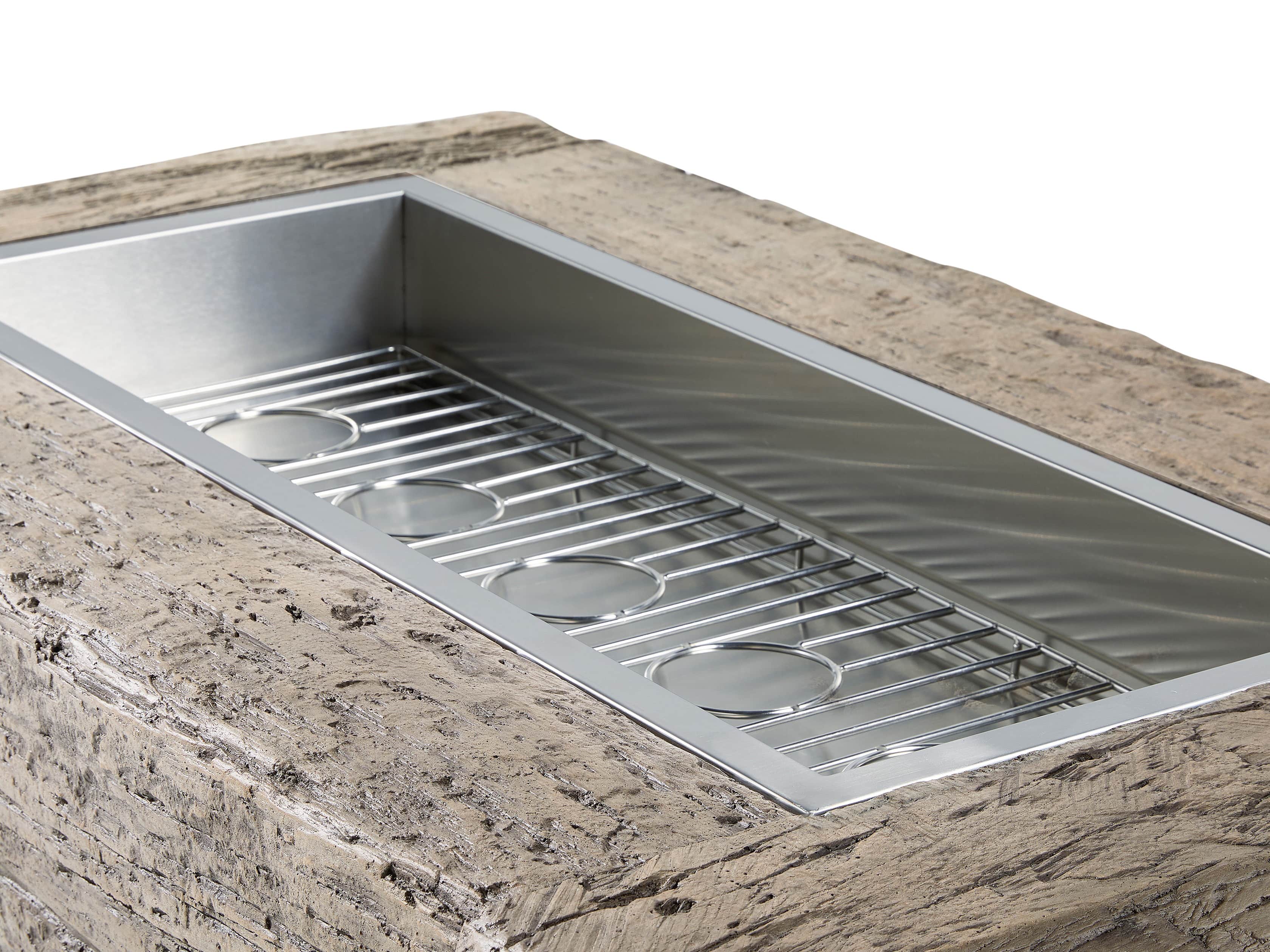 Natural Log 53" Rectangle Outdoor Fire Table, slide 4 of 9