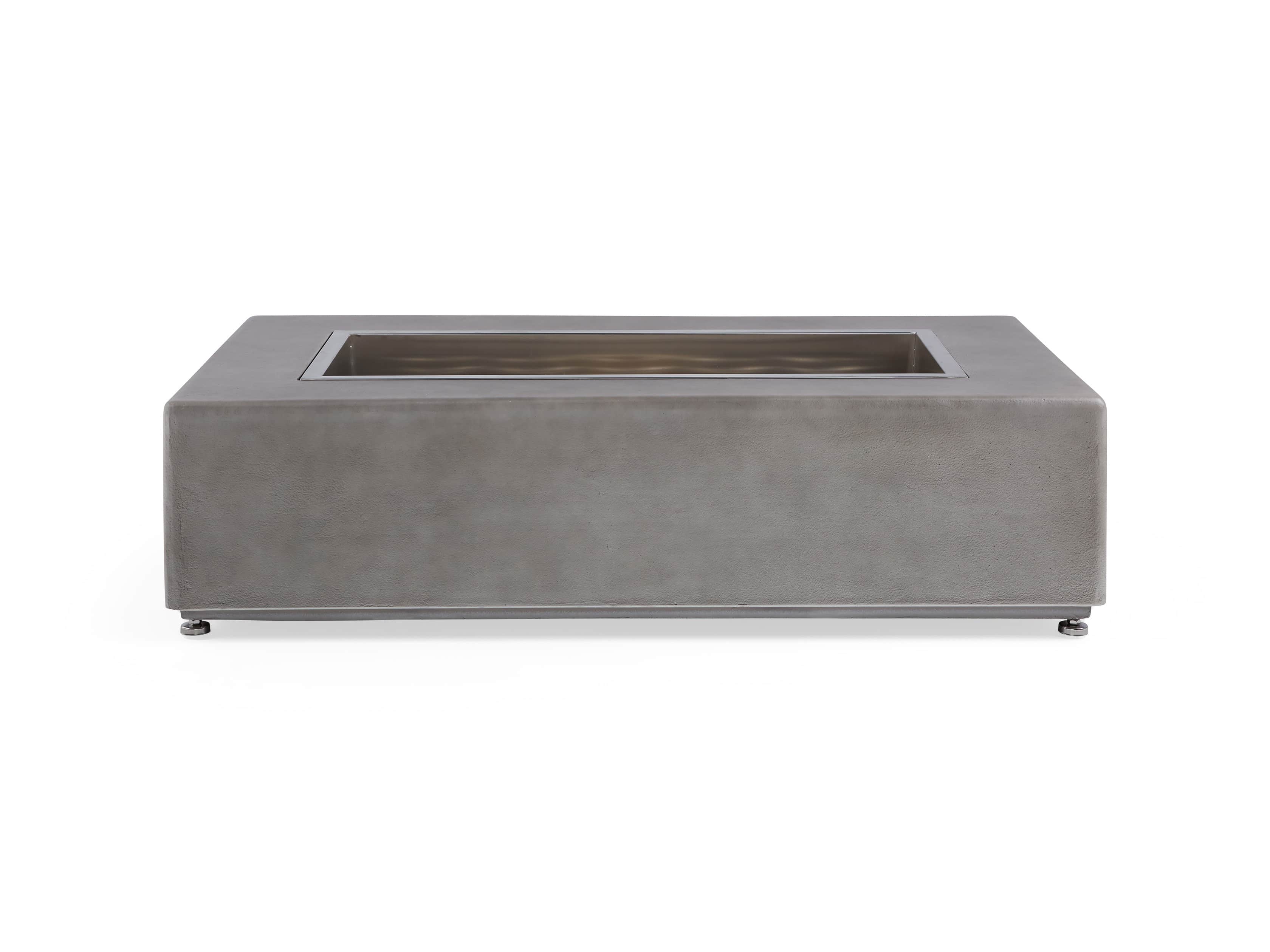 Light Grey Rectangle Outdoor Concrete Fire Table Arhaus
