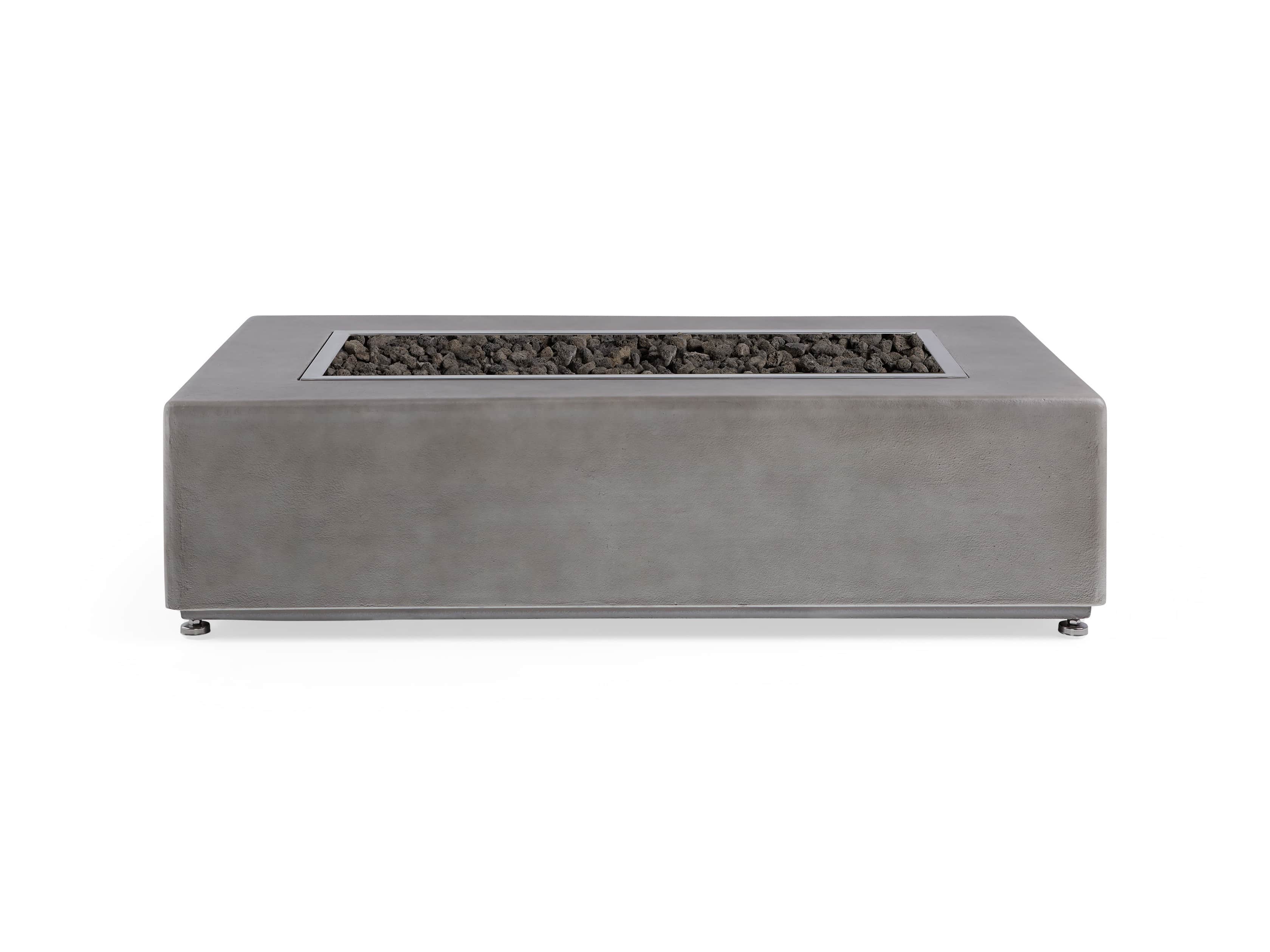 Outdoor 53" Concrete Light Grey Fire Pit