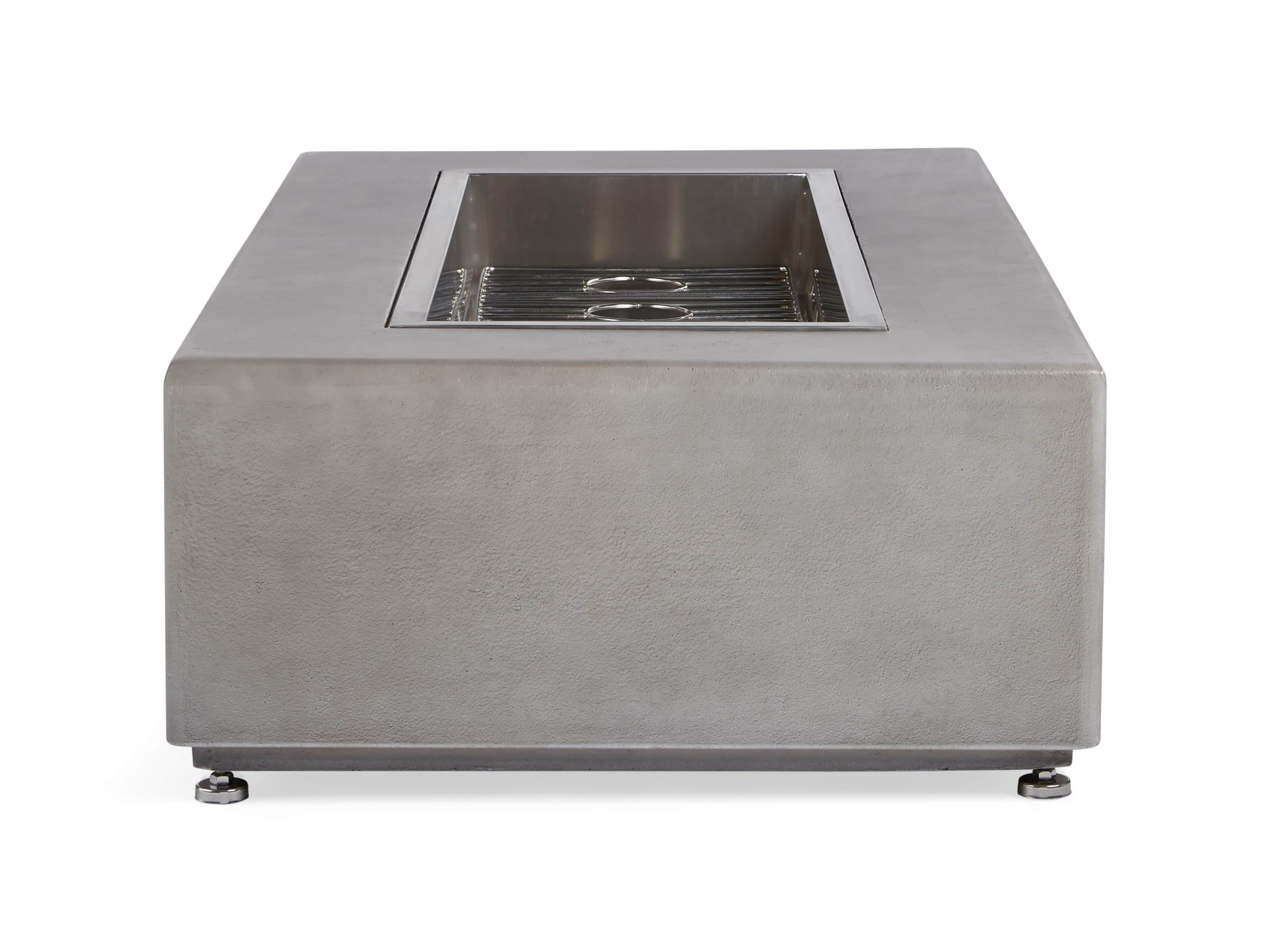 Outdoor 53" Concrete Light Grey Fire Pit