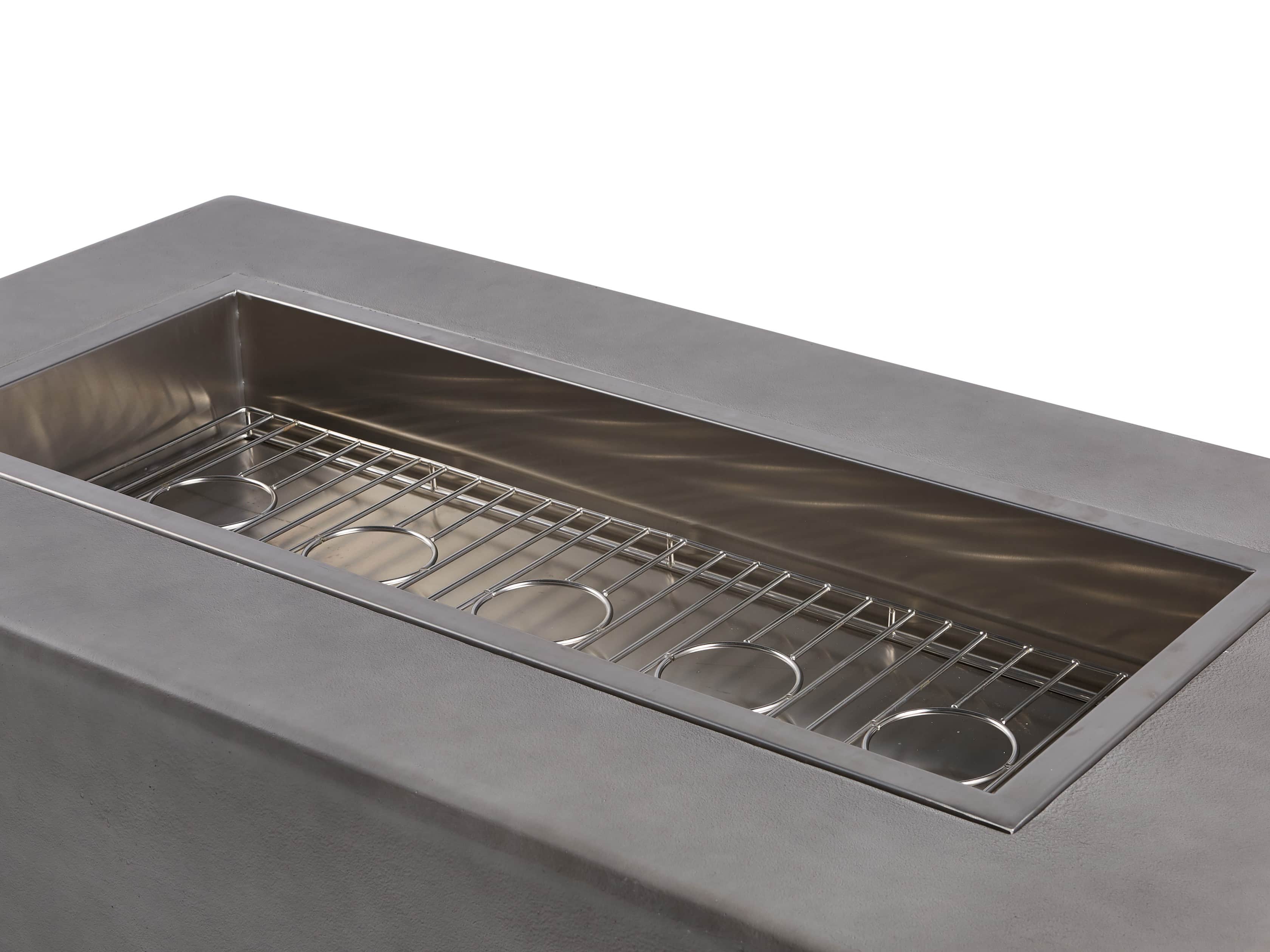 Outdoor 53" Concrete Light Grey Fire Pit