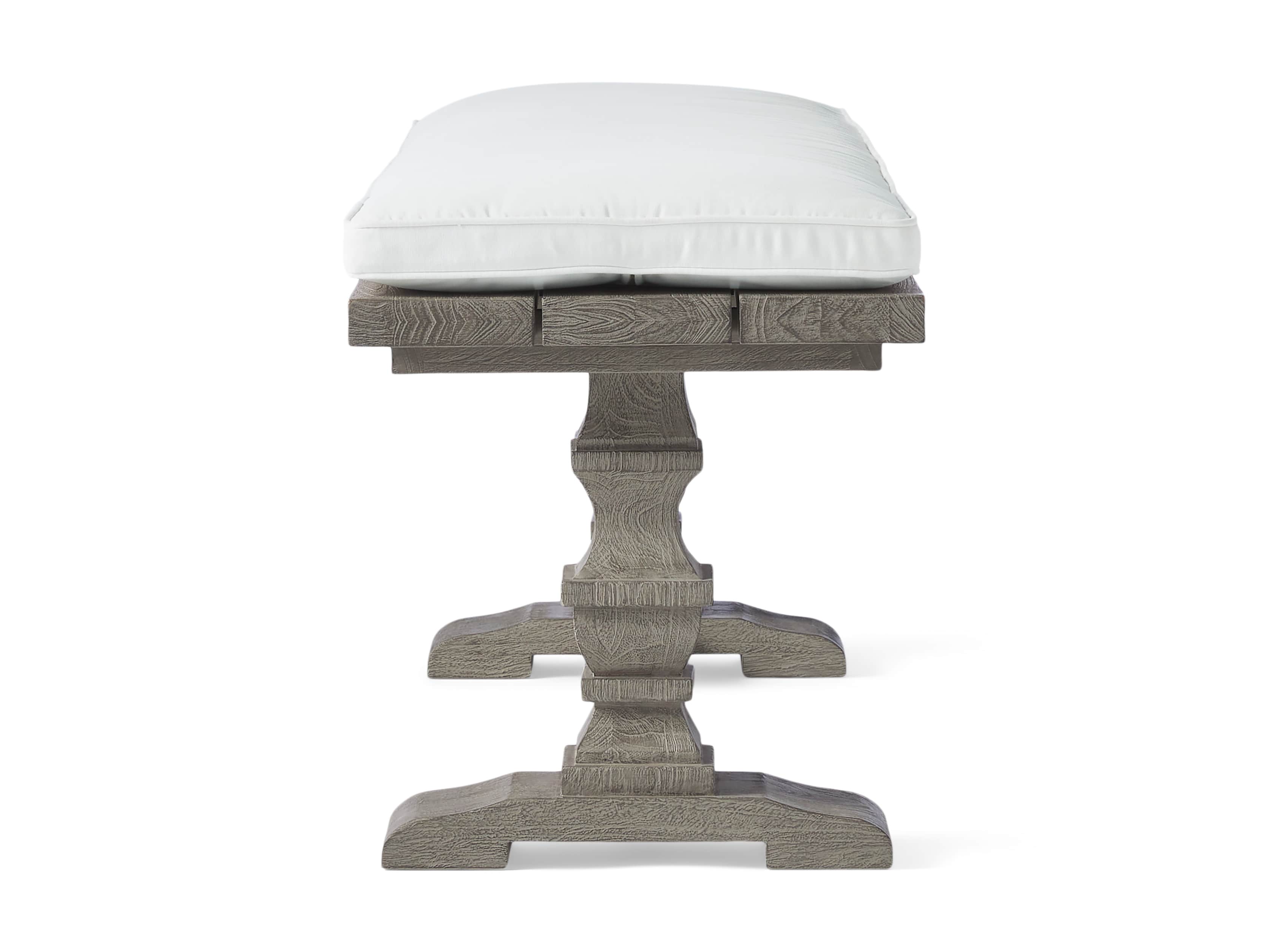 Hamptons Outdoor 66" Dining Bench in Driftwood Grey, slide 3 of 4