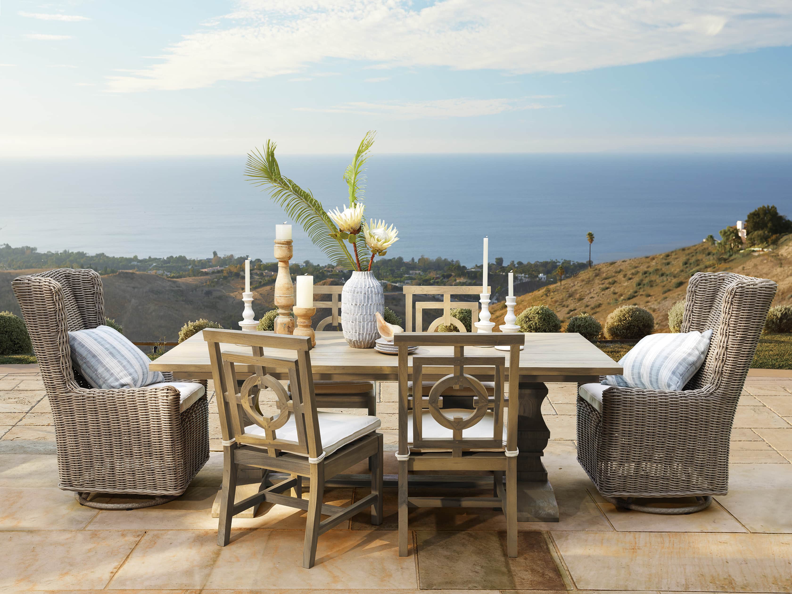 outdoor furniture with dining table