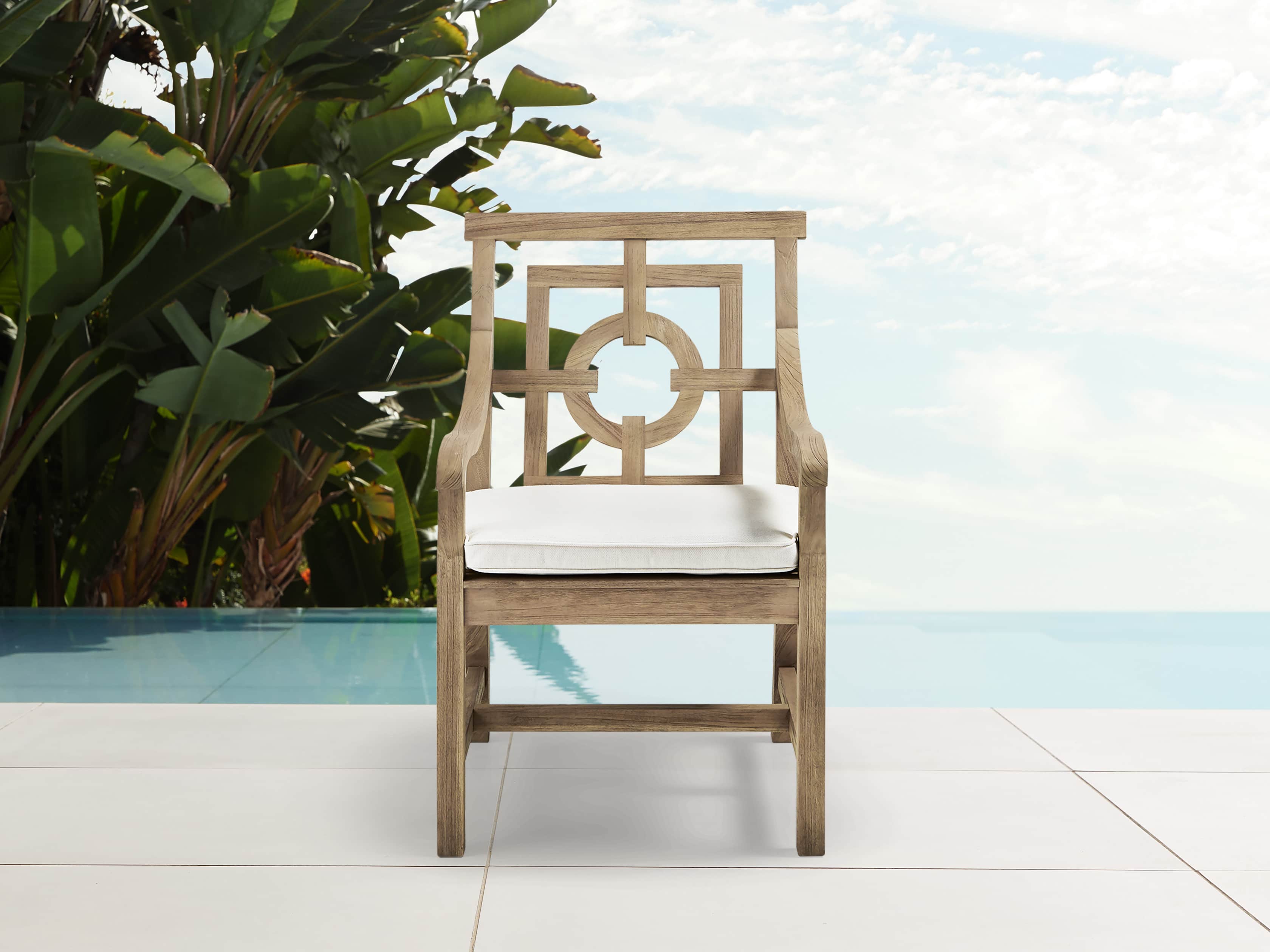 Hamptons Outdoor 24" Dining Arm Chair Replacement Cushion