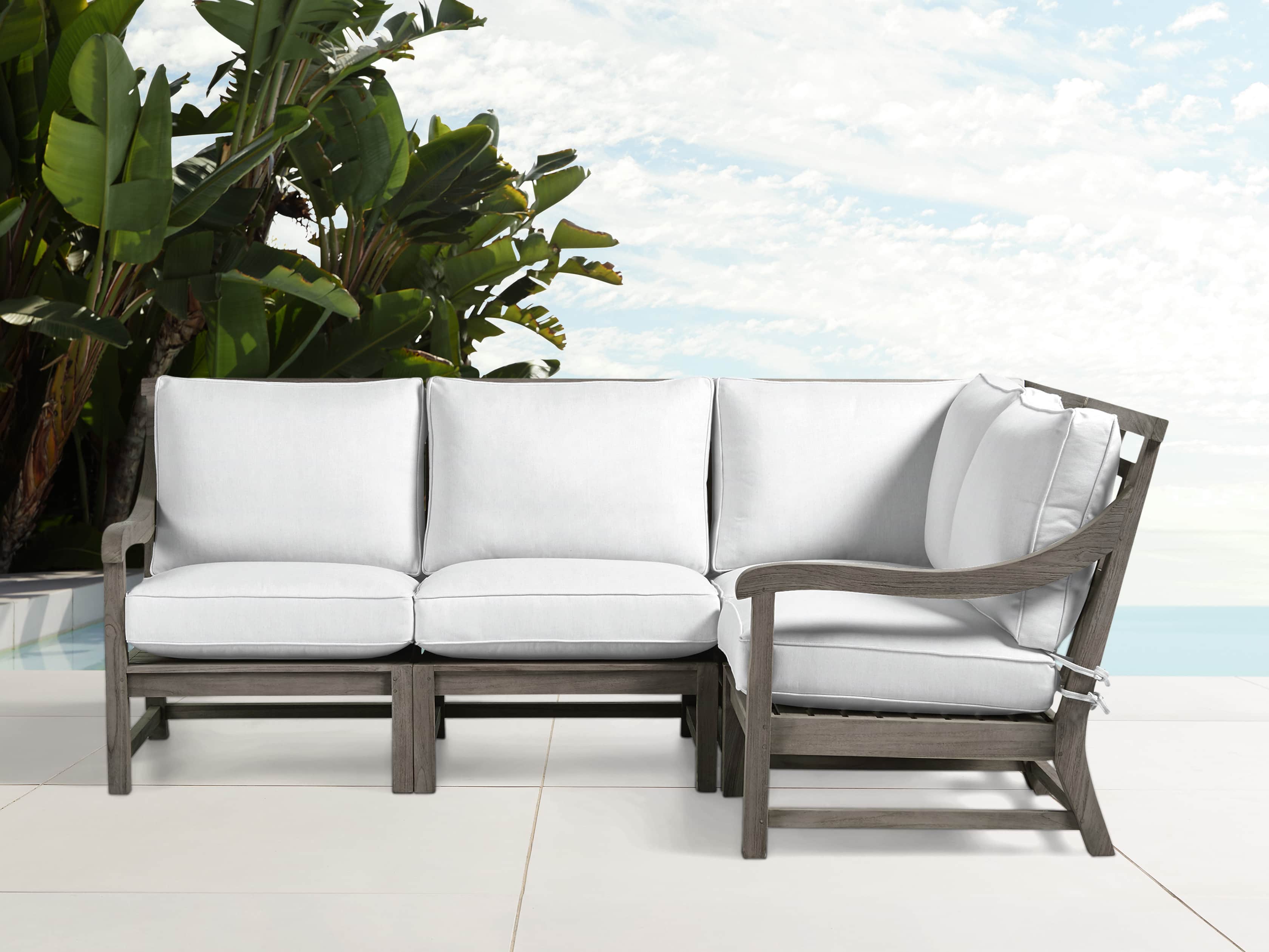 View the Hamptons Outdoor Four Piece Sectional | Variant: DRIFTWOOD GREY