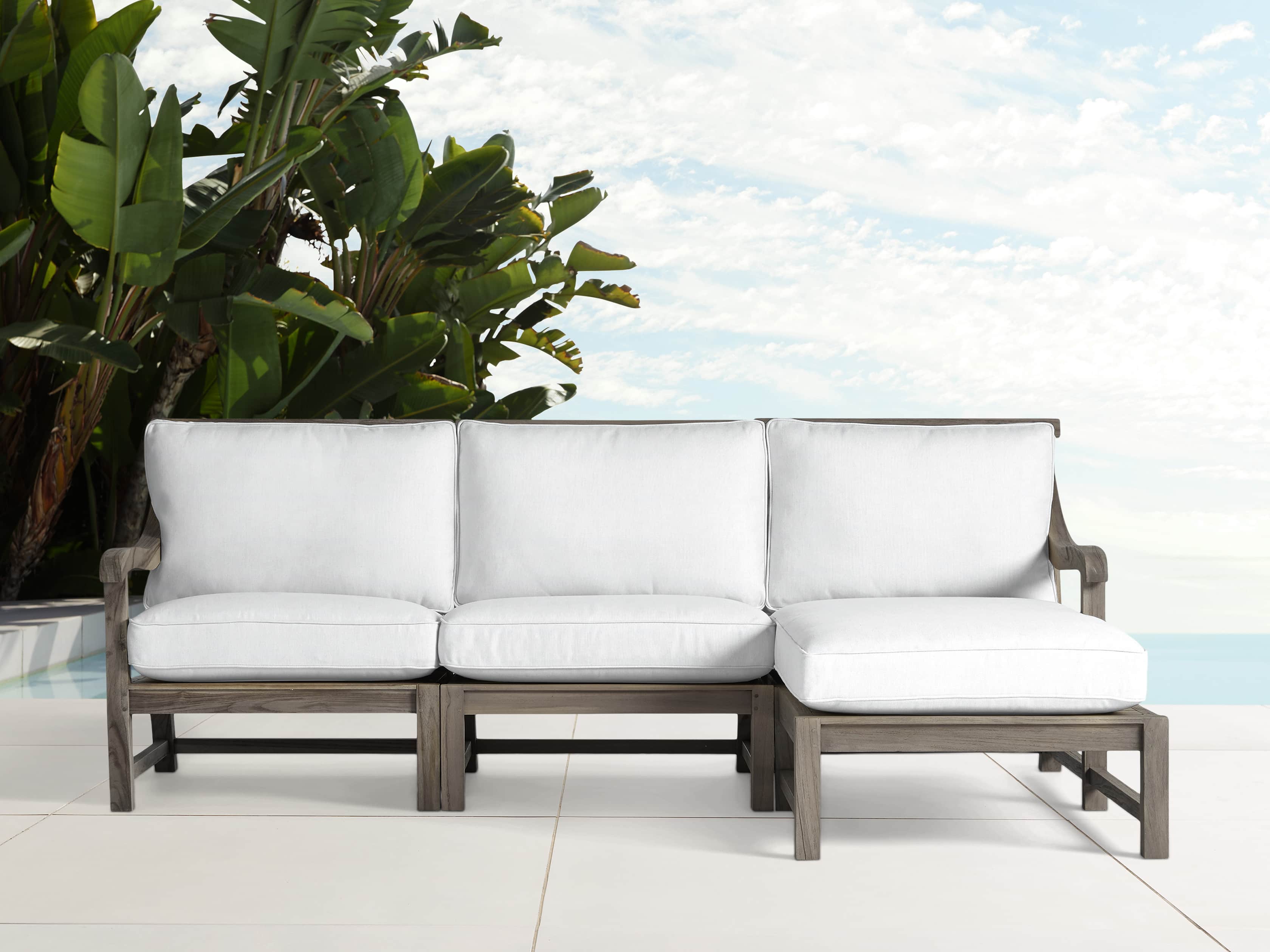 View the Hamptons Outdoor Three Piece Sectional | Variant: DRIFTWOOD GREY