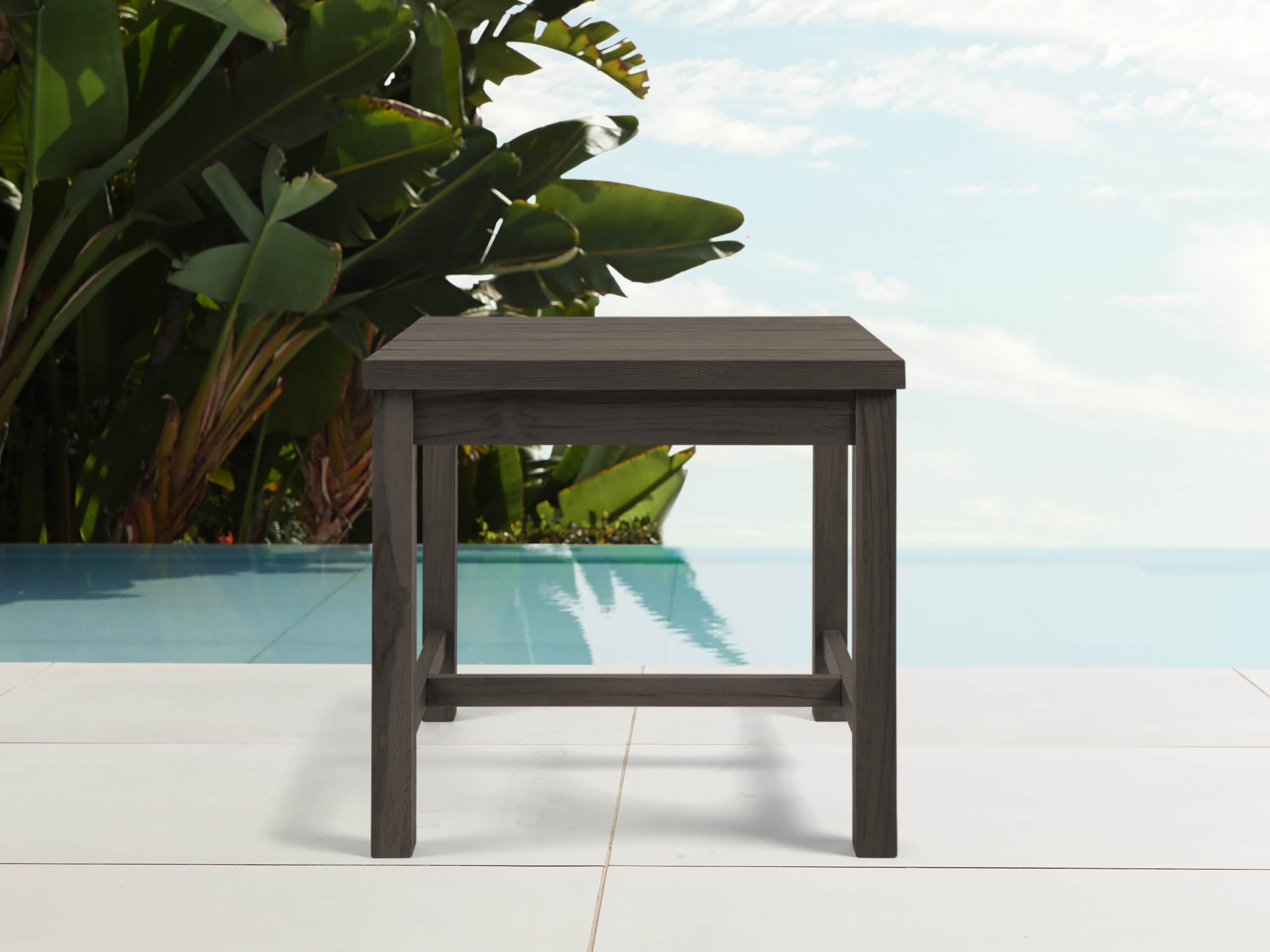Hamptons Outdoor 26" End Table in Truffle Brown, slide 1 of 2