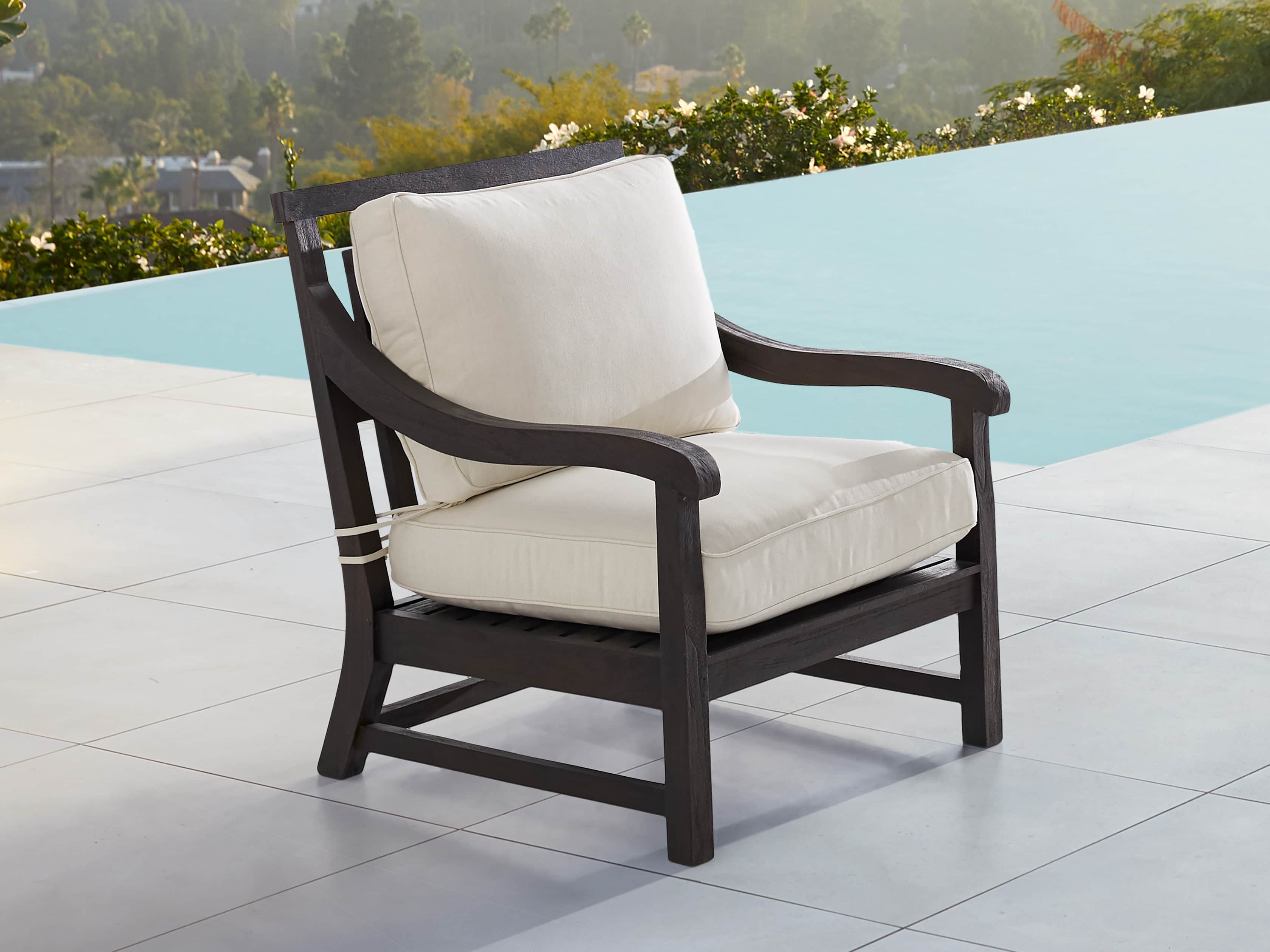 Hampton Outdoor 32" Lounge Chair in Truffle Brown, slide 1 of 5