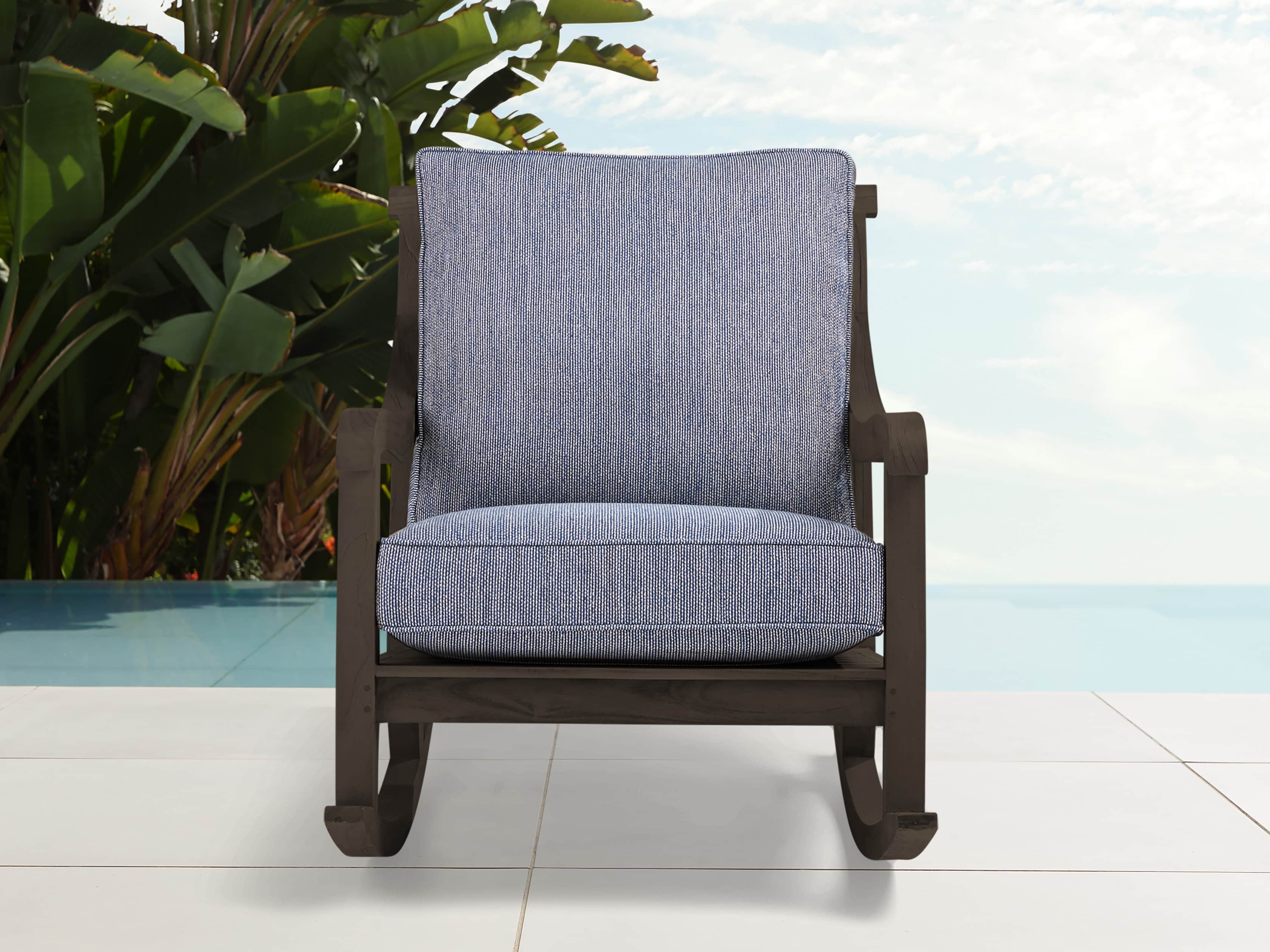 Hamptons Outdoor 30" Truffle Brown Rocking Chair Cottage Indigo
