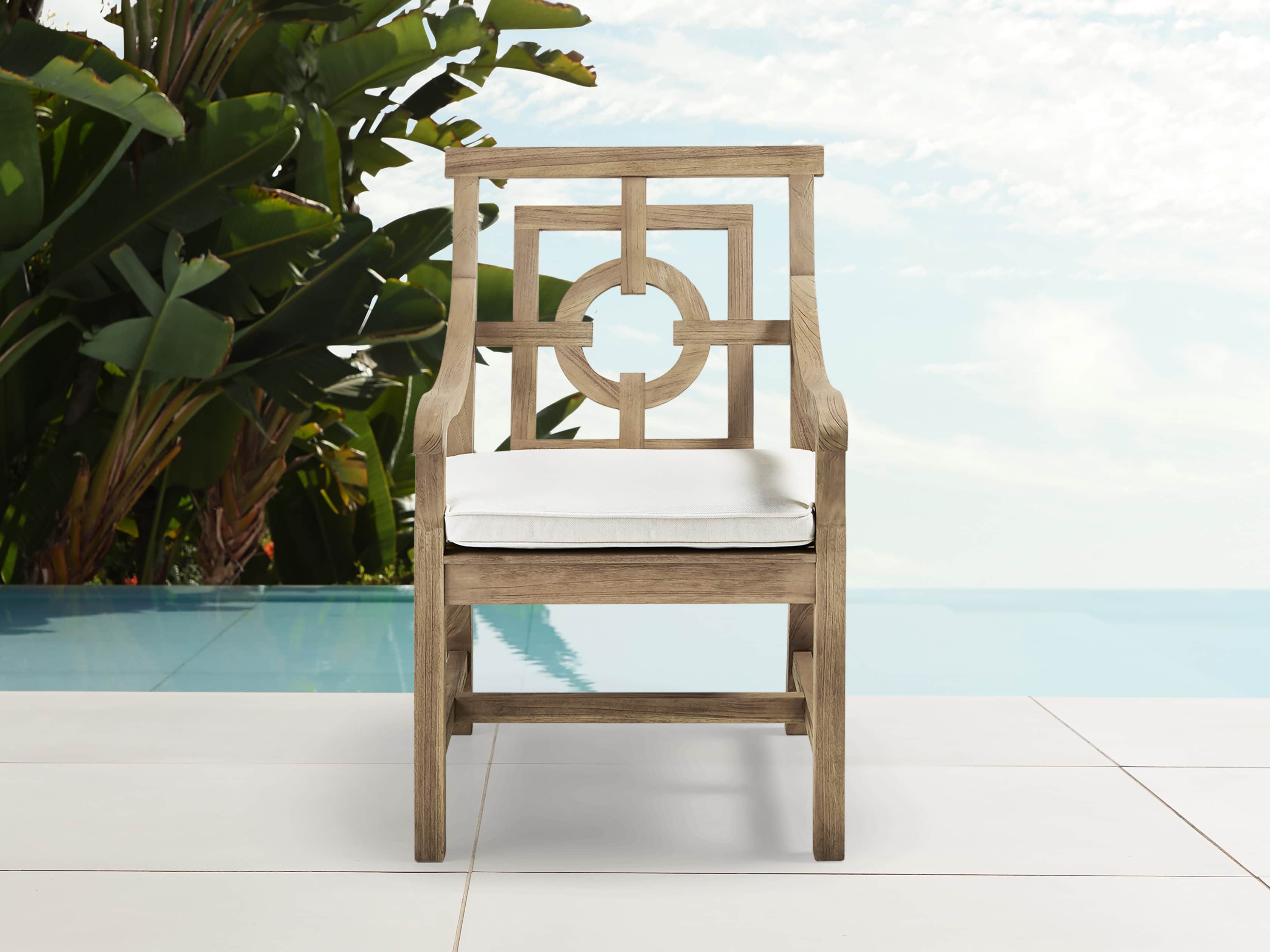 Hamptons Outdoor 24" Teak Dining Arm Chair